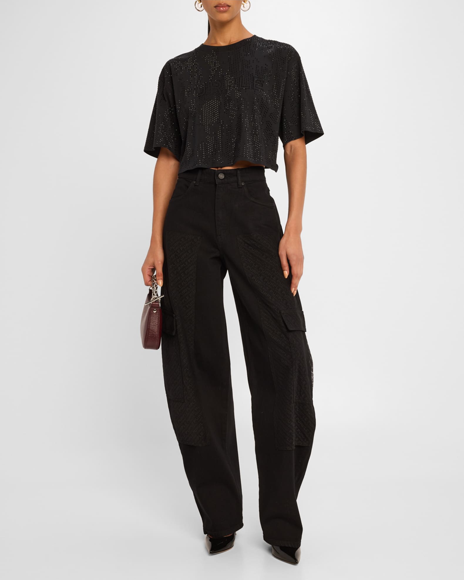Barrel-Leg Mesh Carpenter Jeans - Thumbnail 2
