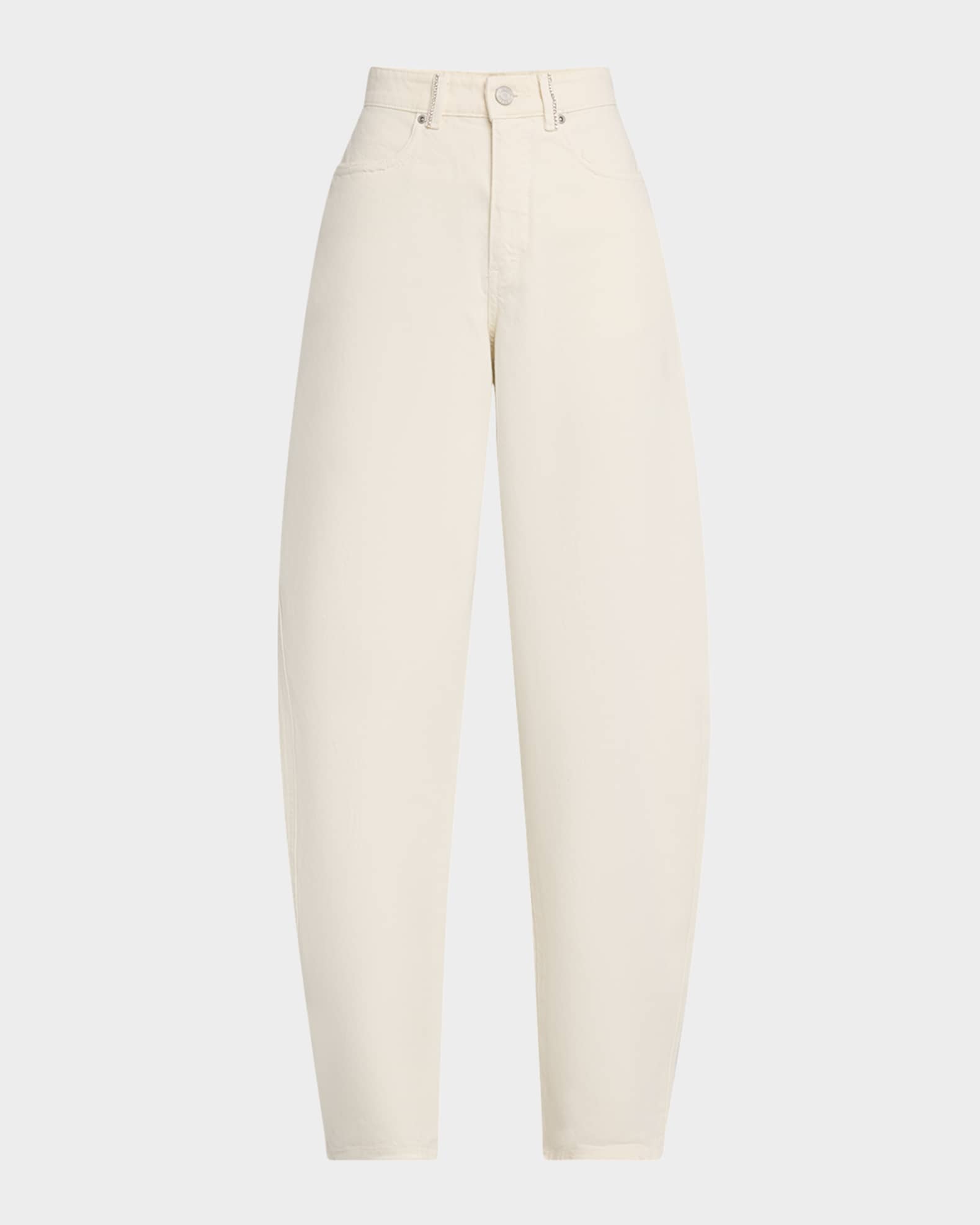 Rhinestone-Embellished Barrel Jeans