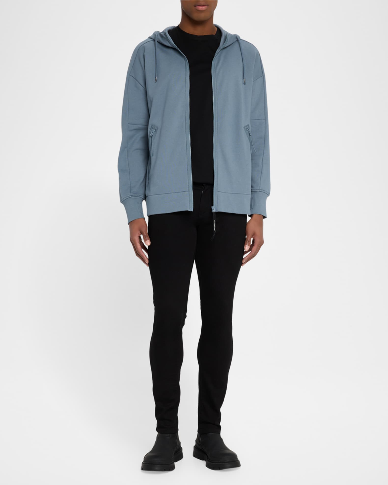 パーカー・フーディ C.P. Company Fleece Zip-Up Hoodie C.P. Company Fleece zip-up Hoodie | Blue | FARFETCH