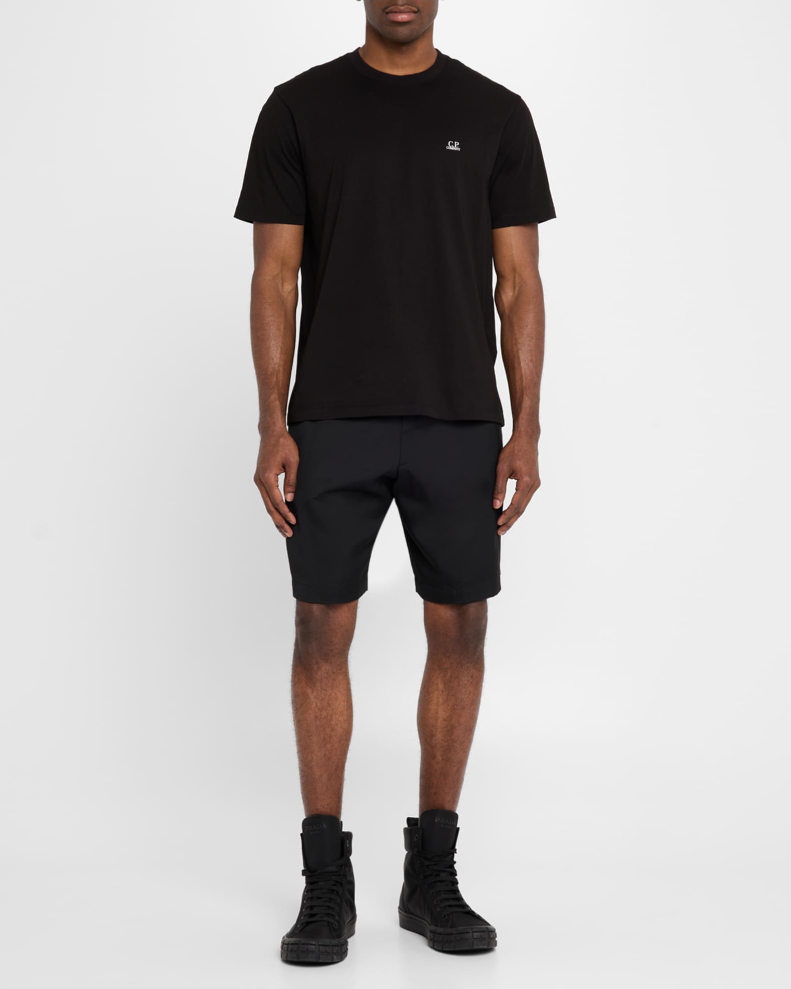 CP COMPANY｜SHORT-SLEEVED ROUND NECK T-SHIRTS (30/1 Hori C.P. Company 30/1 Jersey Front-Back Logo T-Shirt | REVERSIBLE