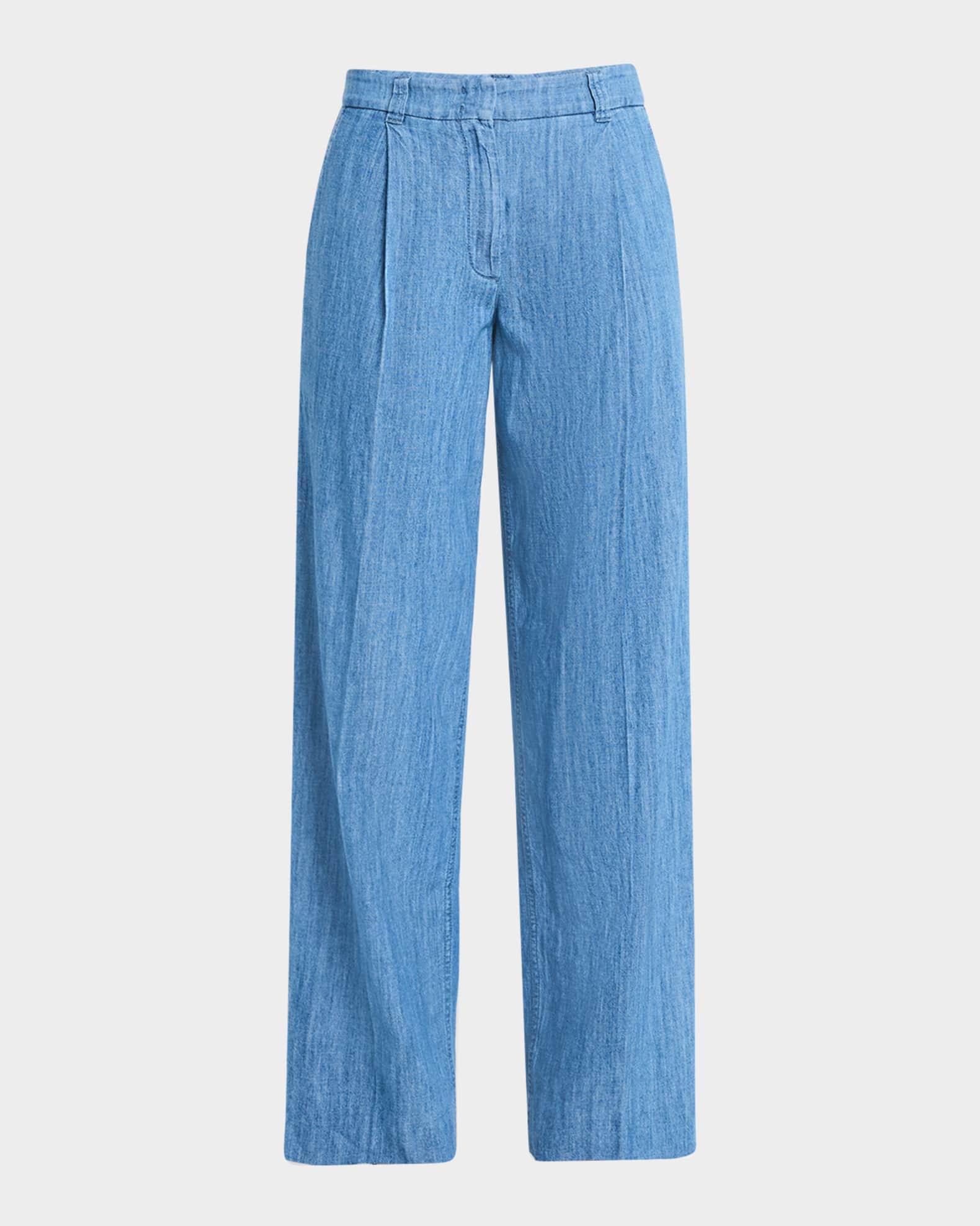 Chambray Wide Leg Pants 0
