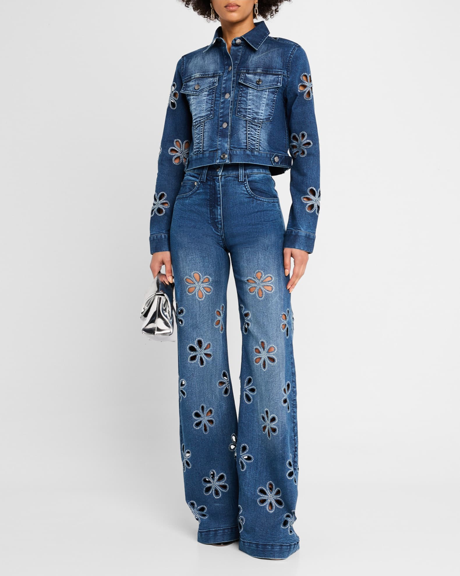 Bravia Embellished Cutout Denim Jacket 1