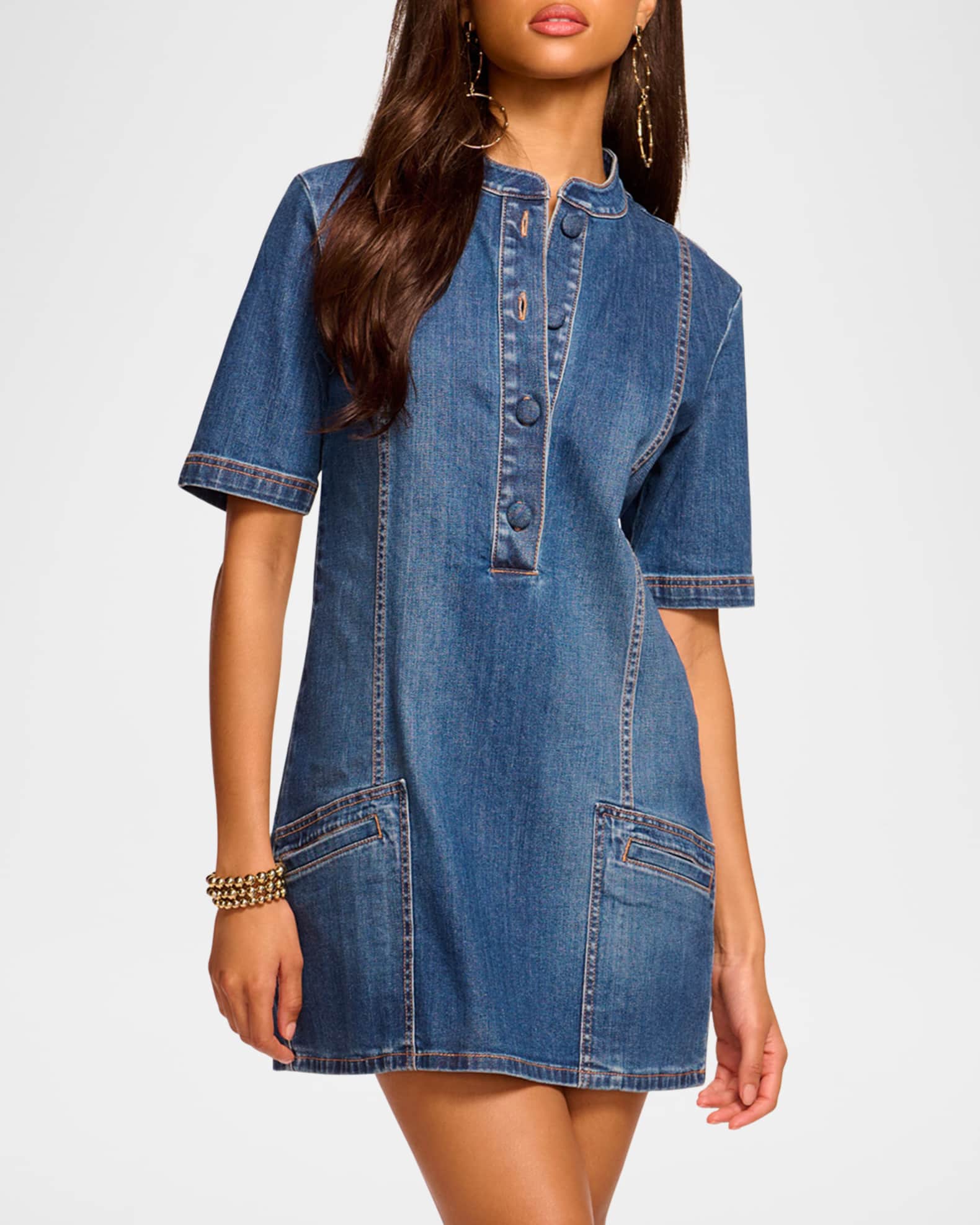 Ramy Brook Skylar Denim Mini Dress | Neiman Marcus