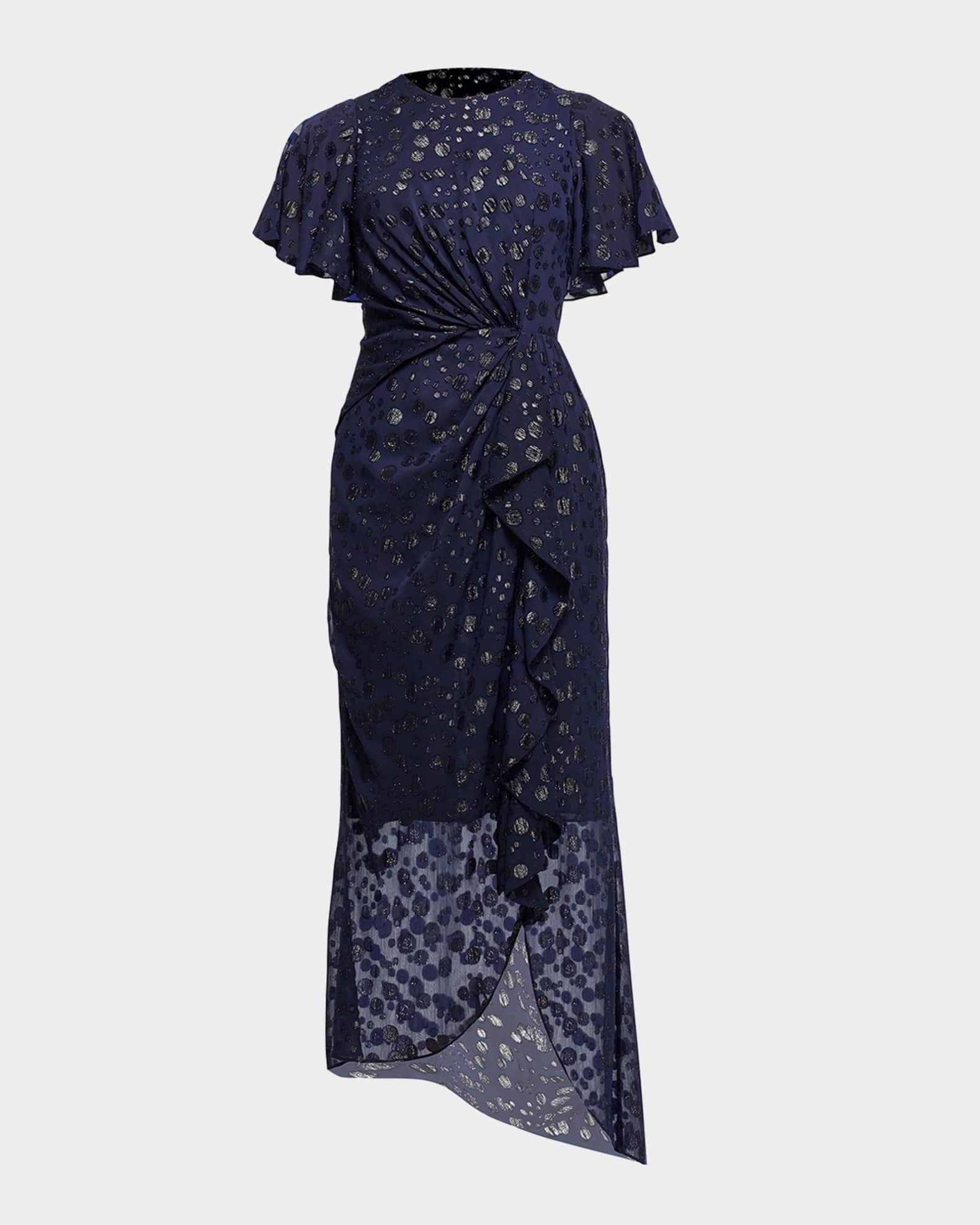 Gentry Twist-Front Fil Coupe Maxi Dress 0