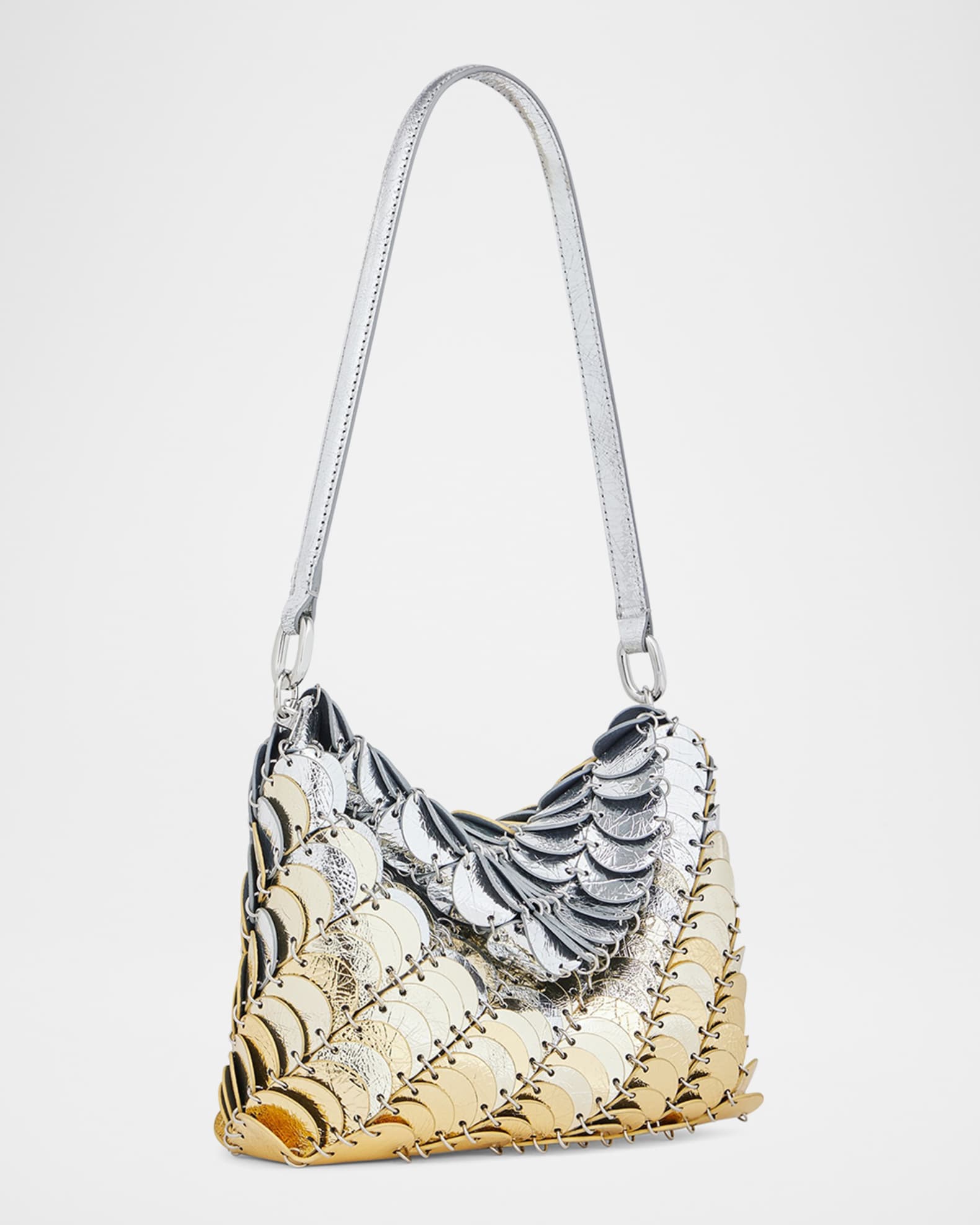 Sac a Main Metallic Disc Leather Shoulder Bag 1