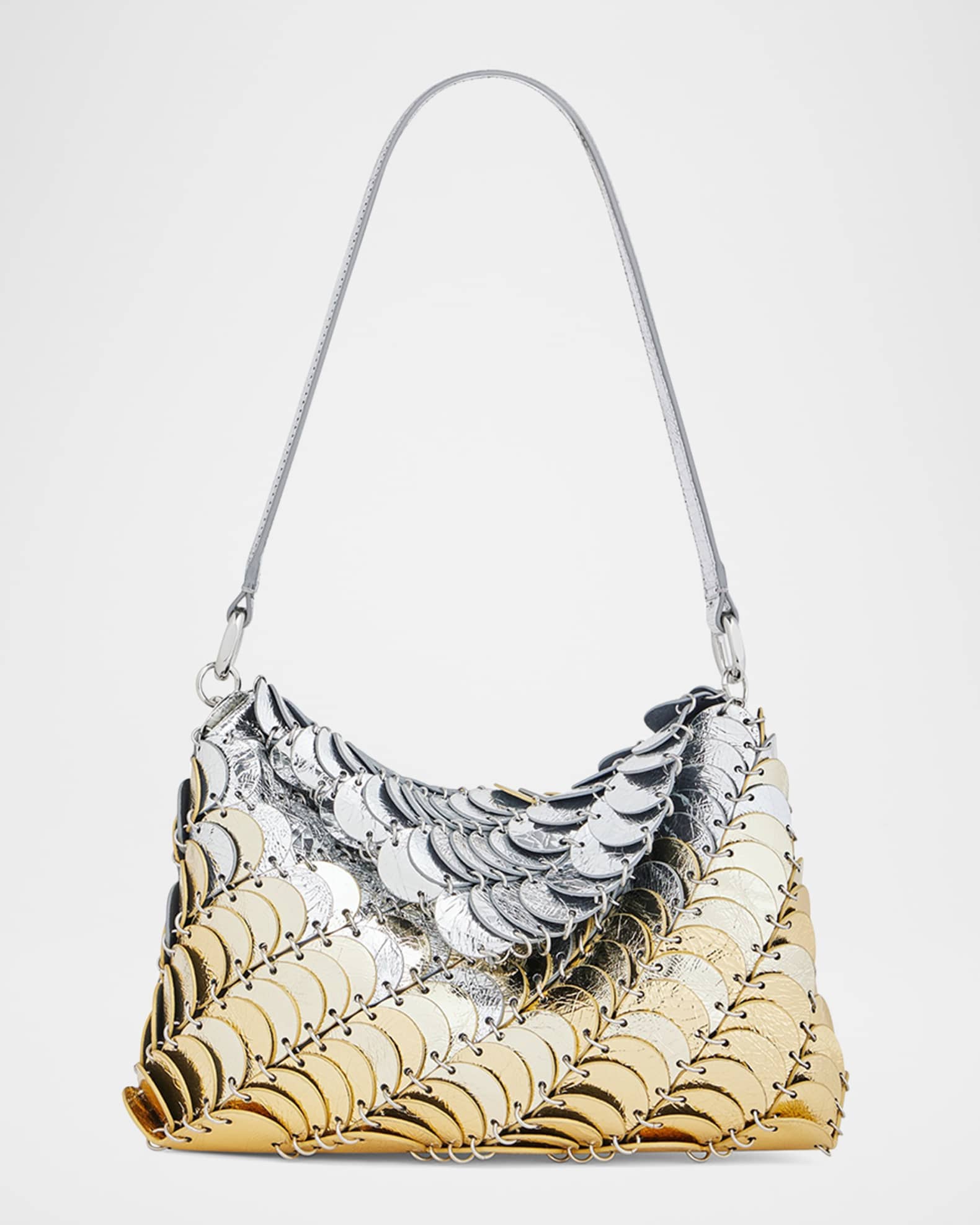 Sac a Main Metallic Disc Leather Shoulder Bag 0