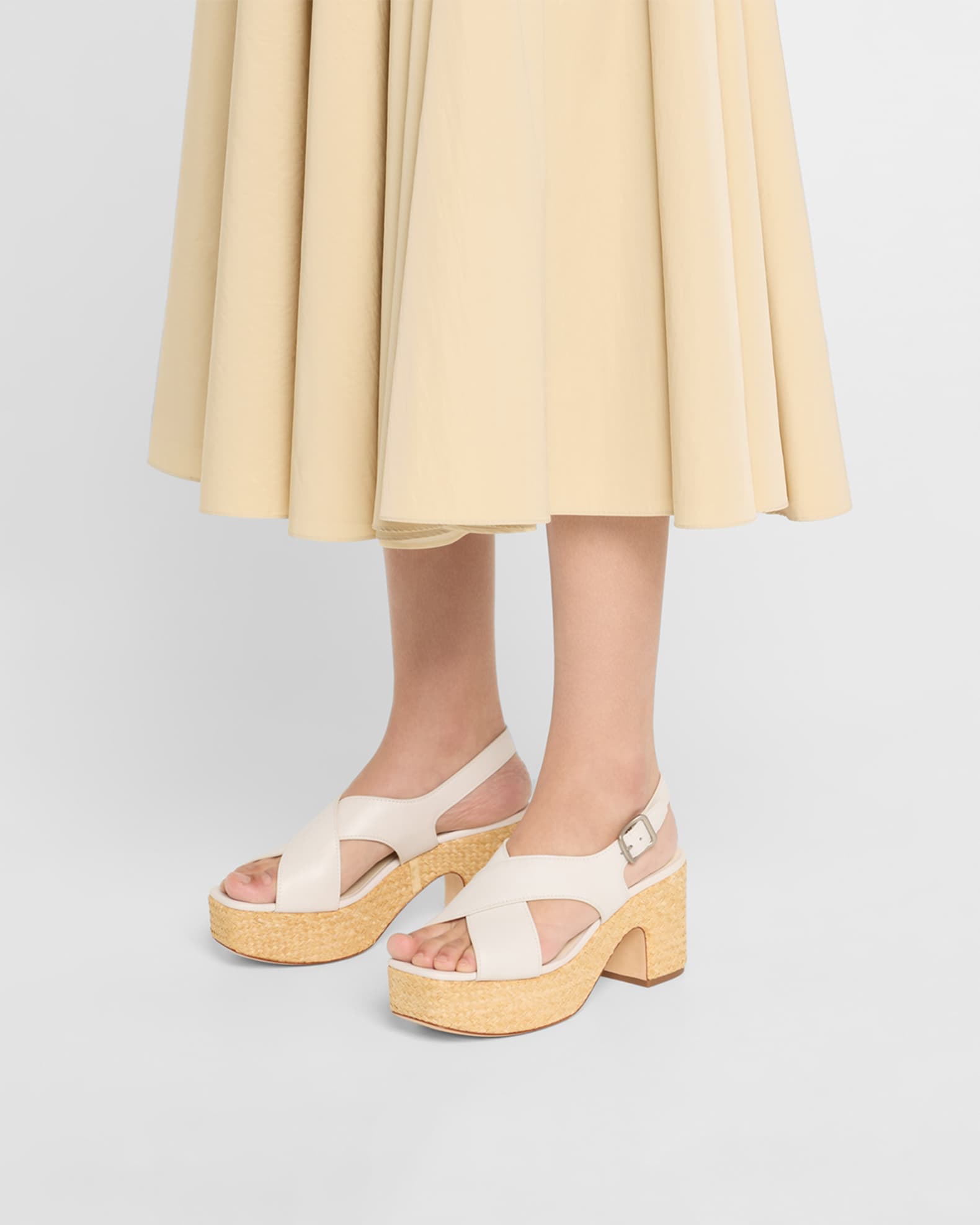 Clementina Leather Crisscross Platform Sandals 1