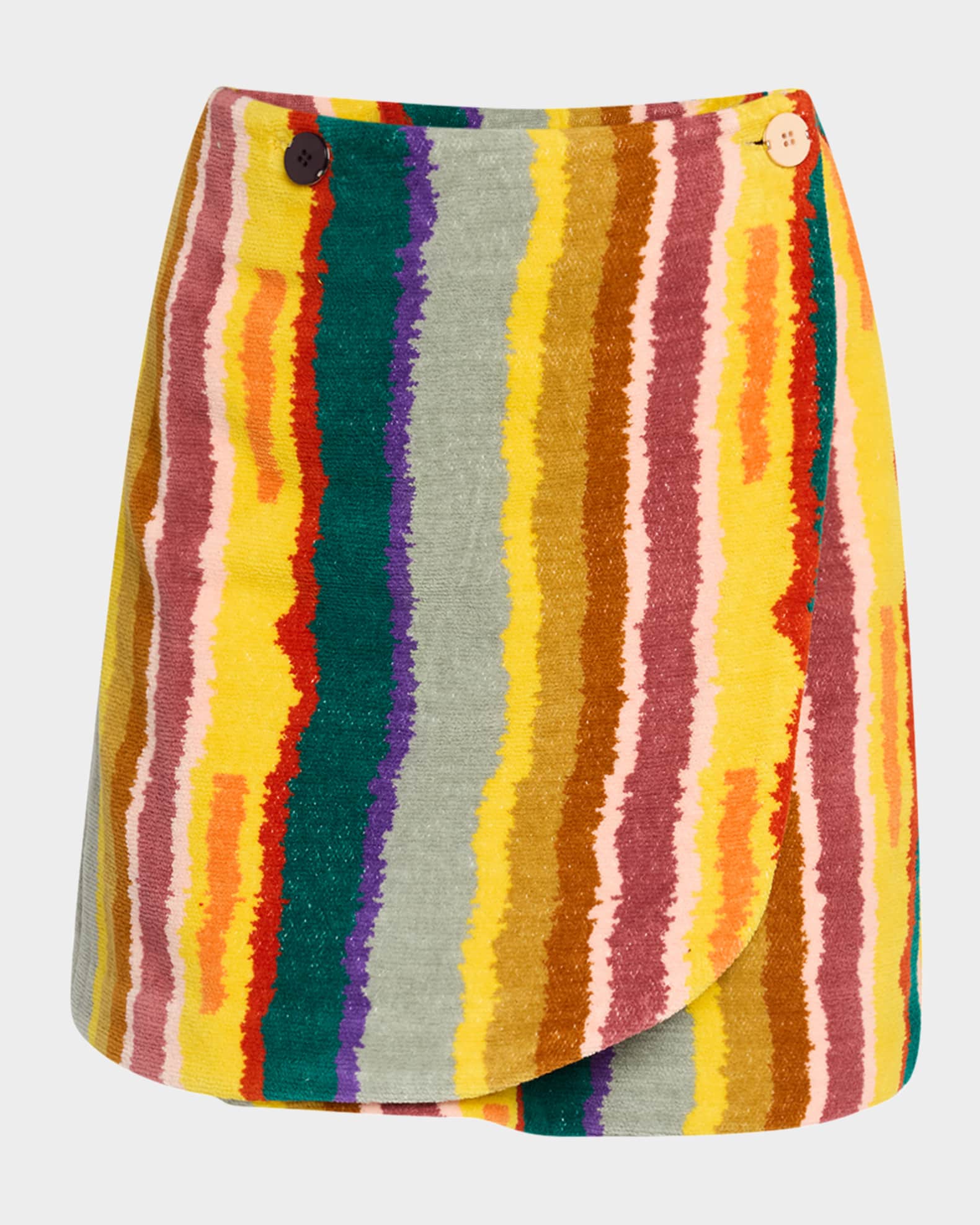 Chromo Striped Mini Wrap Skirt 0