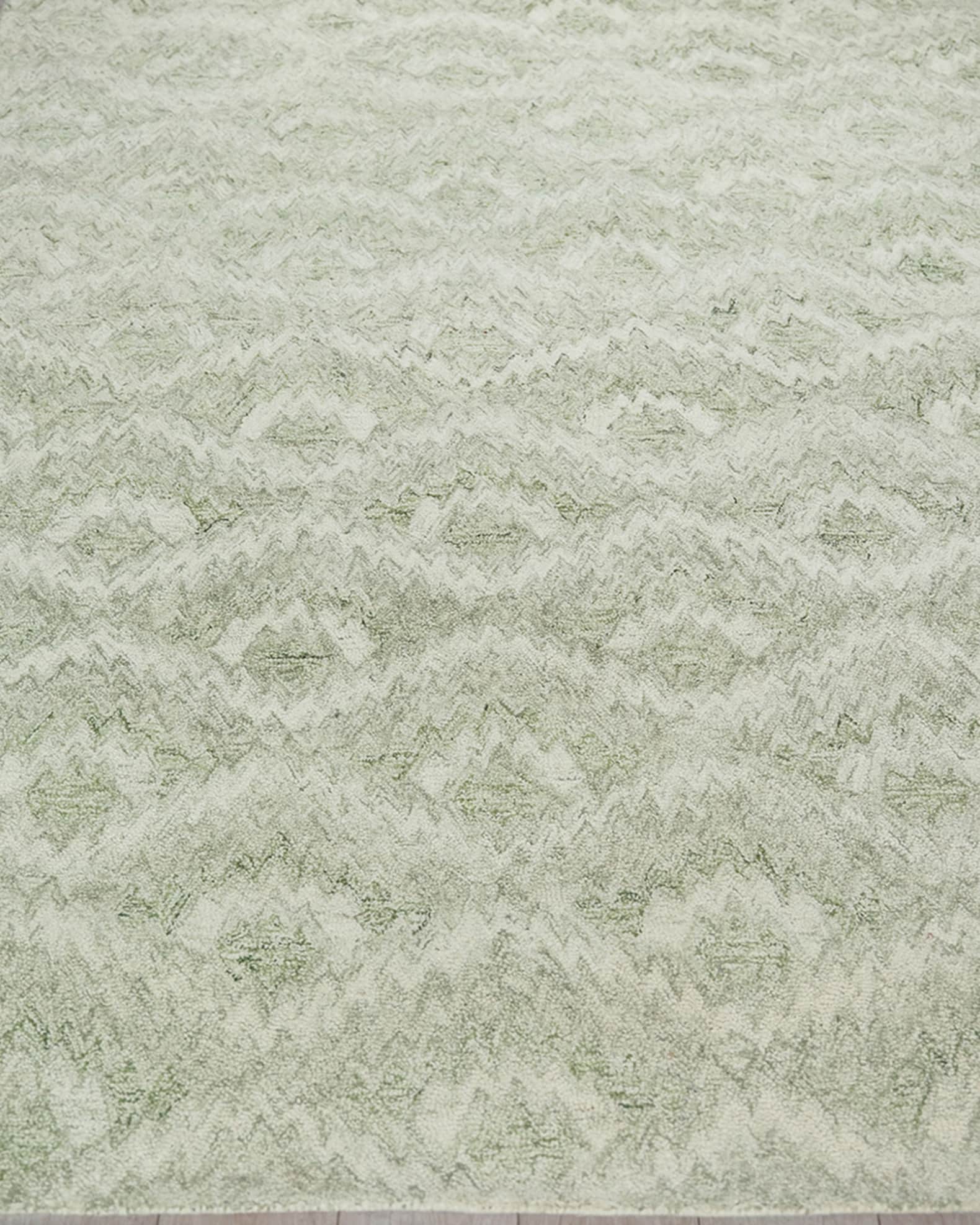 Exquisite Rugs x THE MET Bargello Hand-Tufted Light Green Rug, 6' x 9 ...