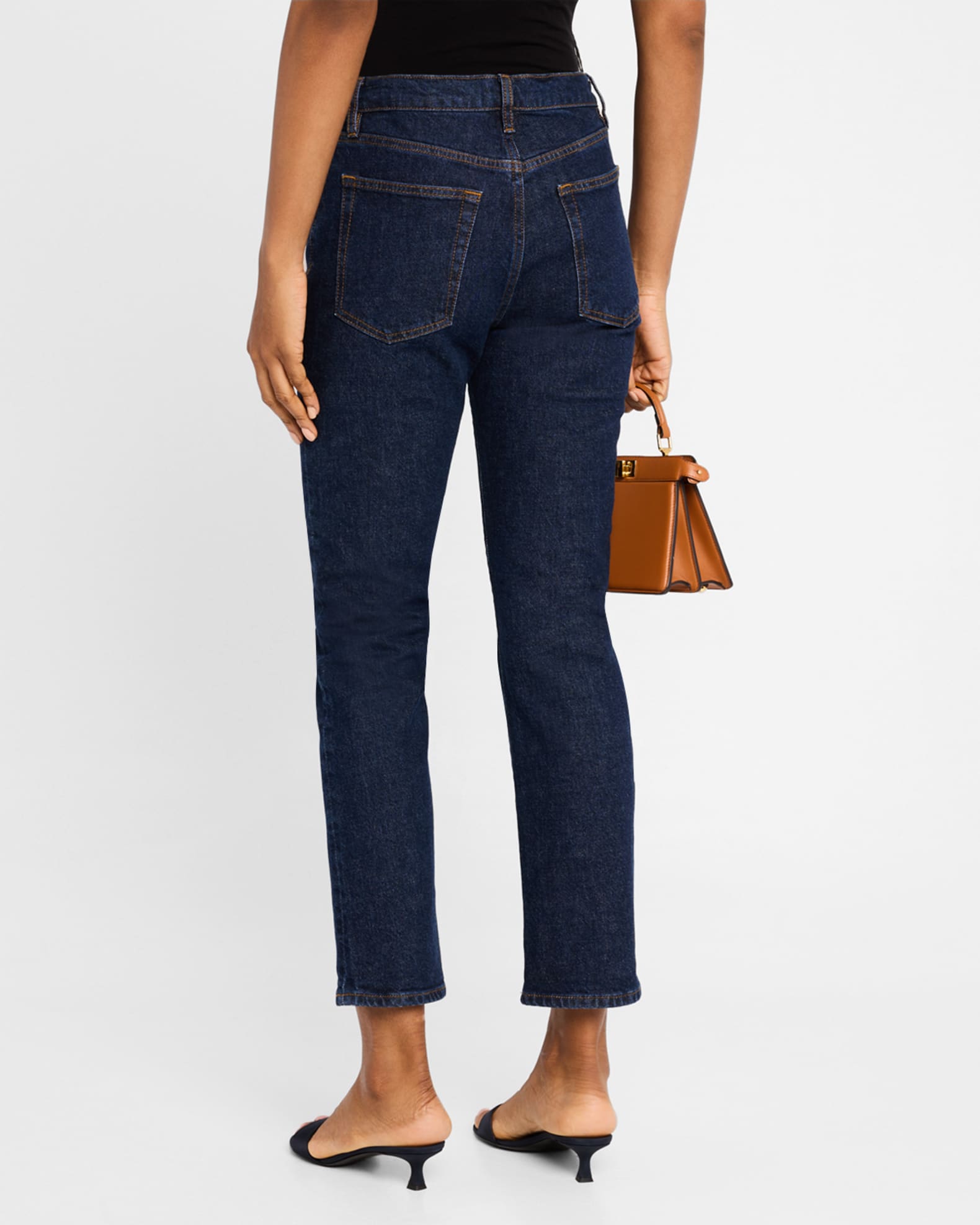 ボトムスその他 Frame The Borrowed jeans in black FRAME The Borrowed Straight-Leg Jeans | Neiman Marcus