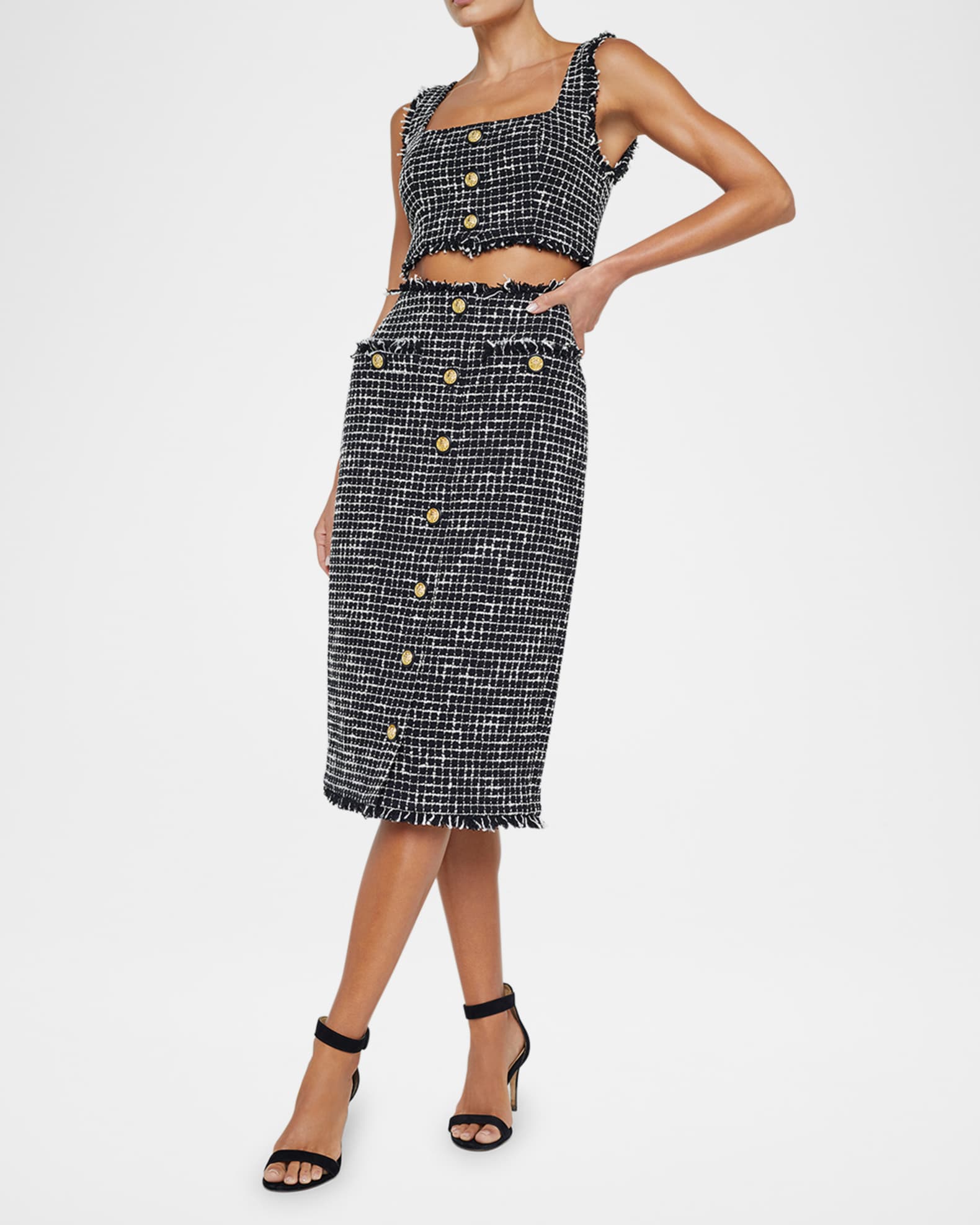 Tai Tweed Midi Skirt 1