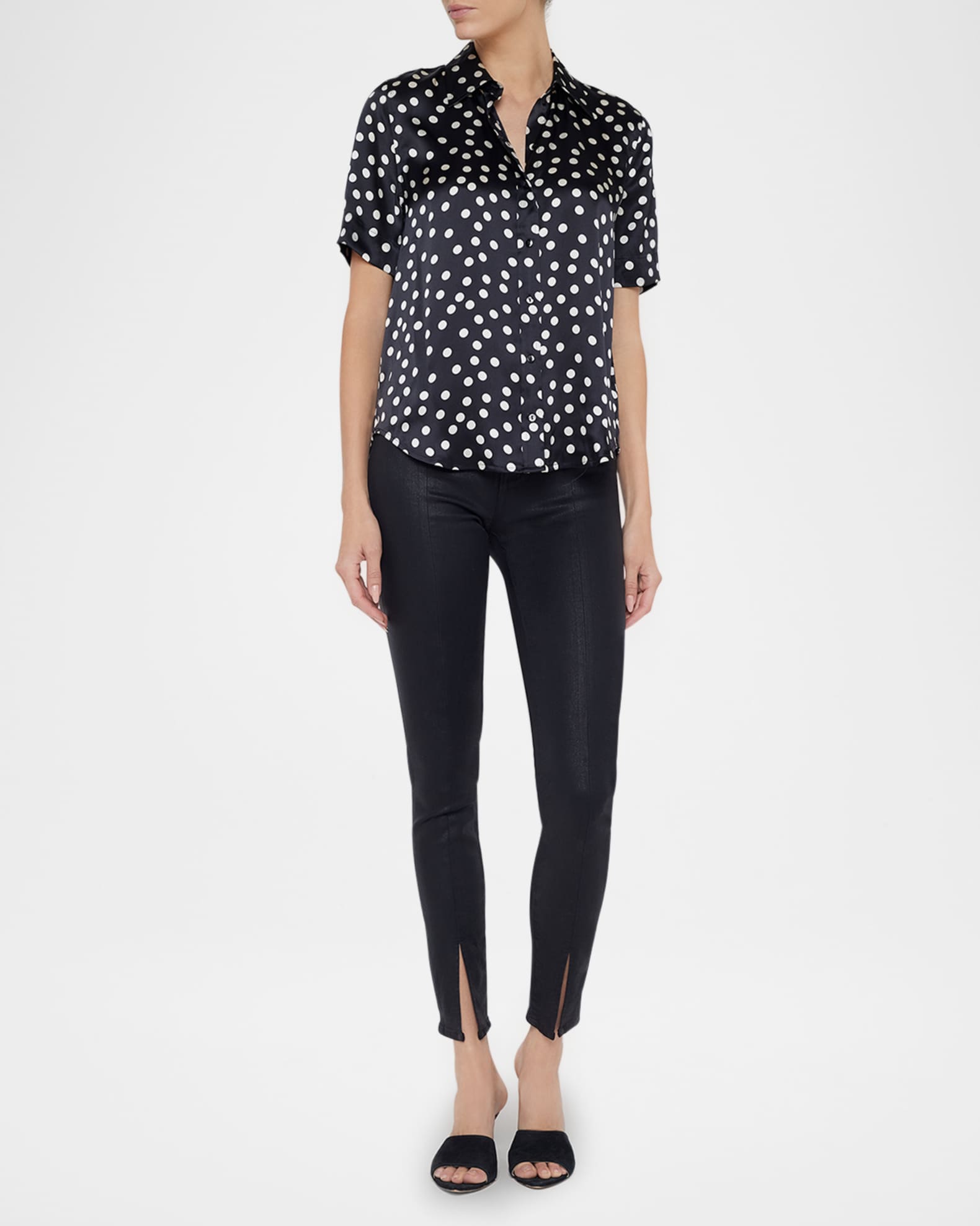 Ellah Polka-Dot Silk Blouse 1