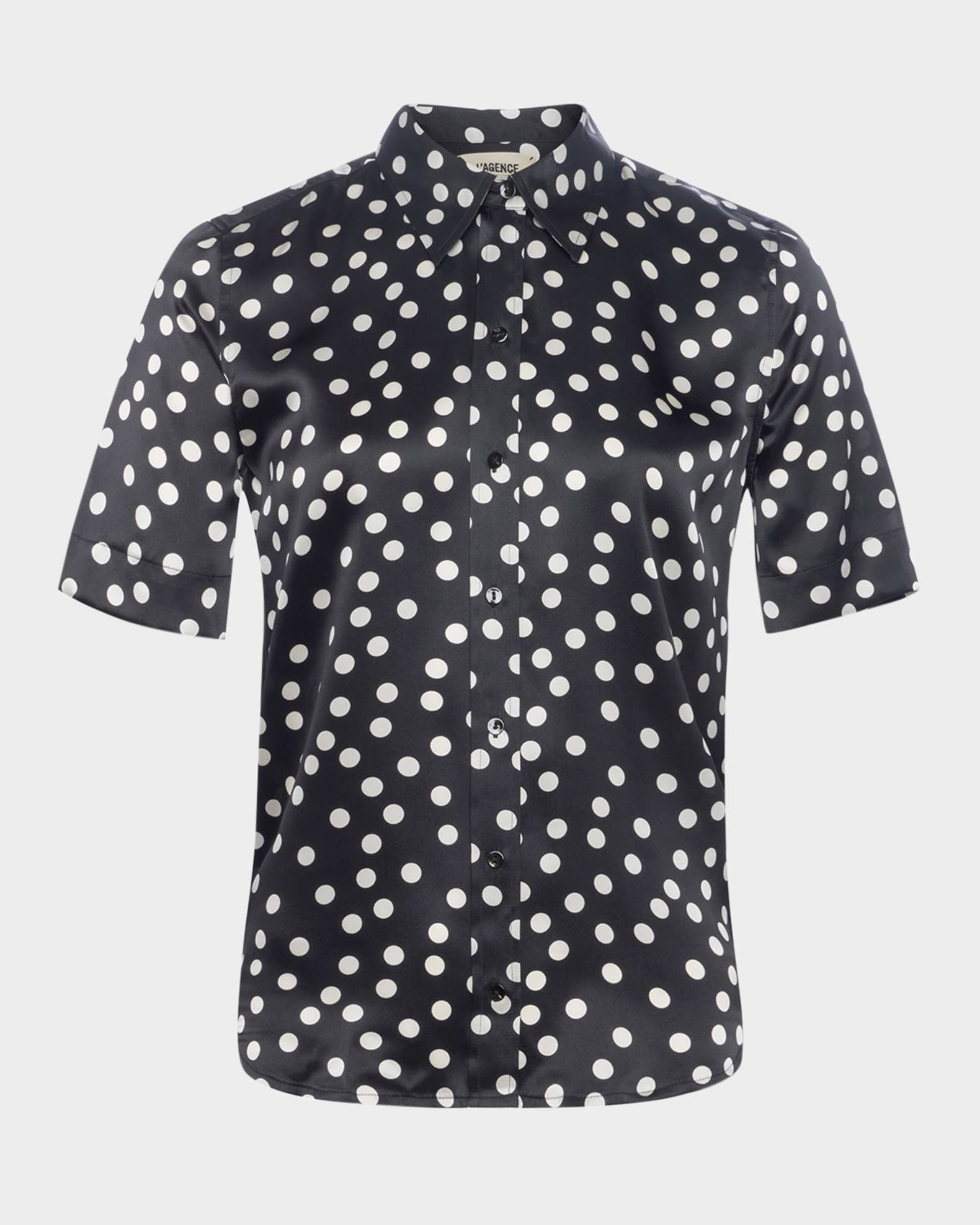 Ellah Polka-Dot Silk Blouse 0