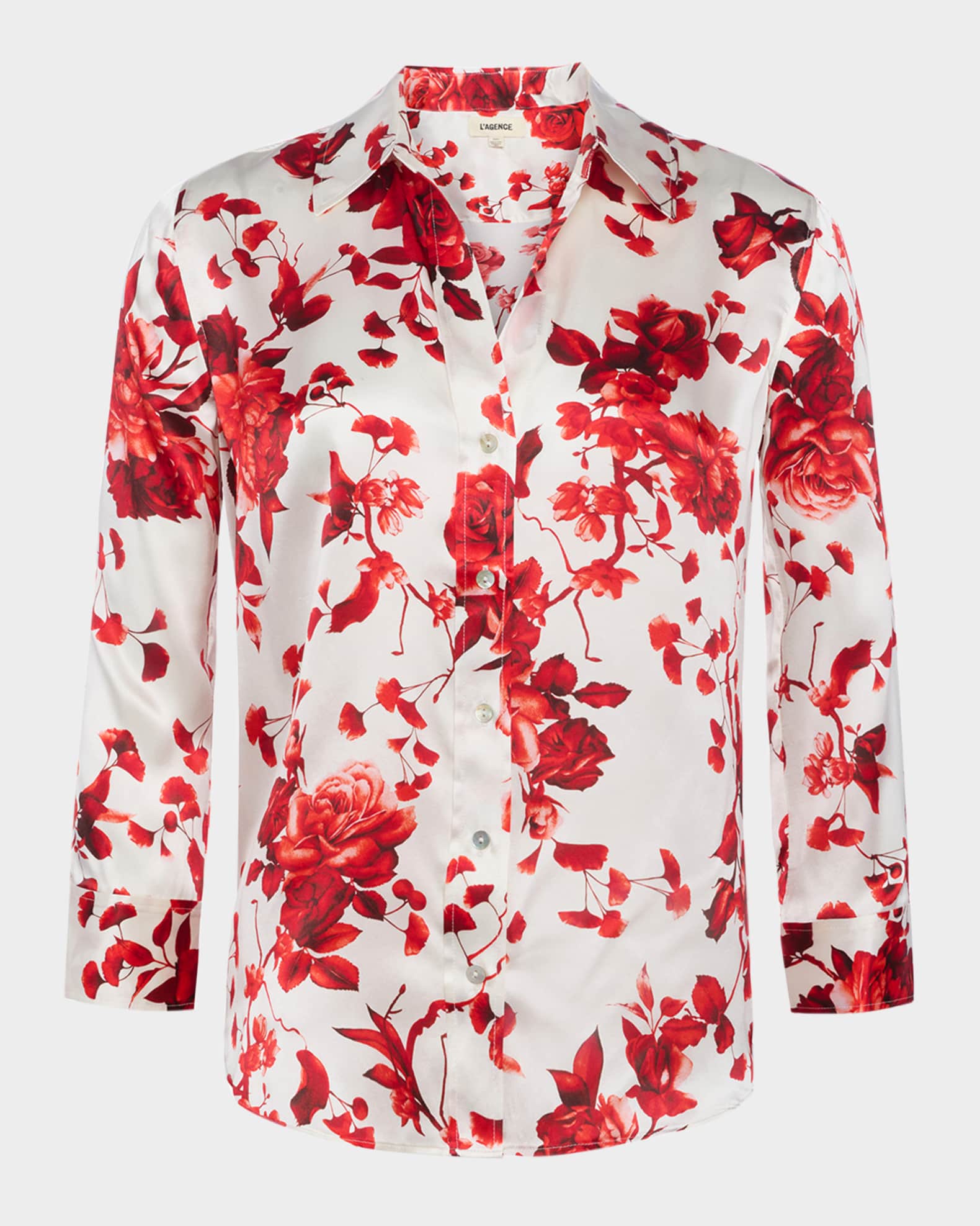 Dani Button-Front Silk Blouse 0