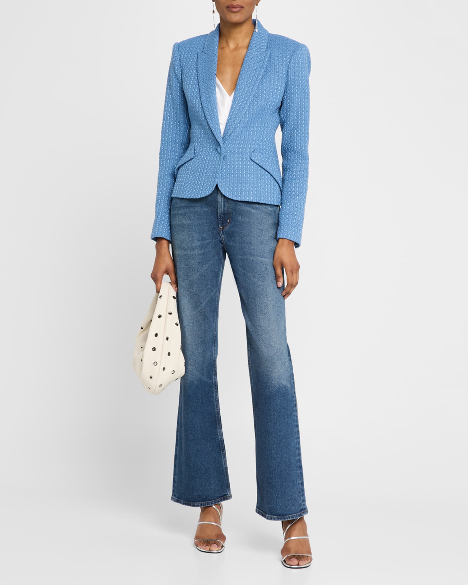 Jennah Single-Breasted Tweed Blazer 1
