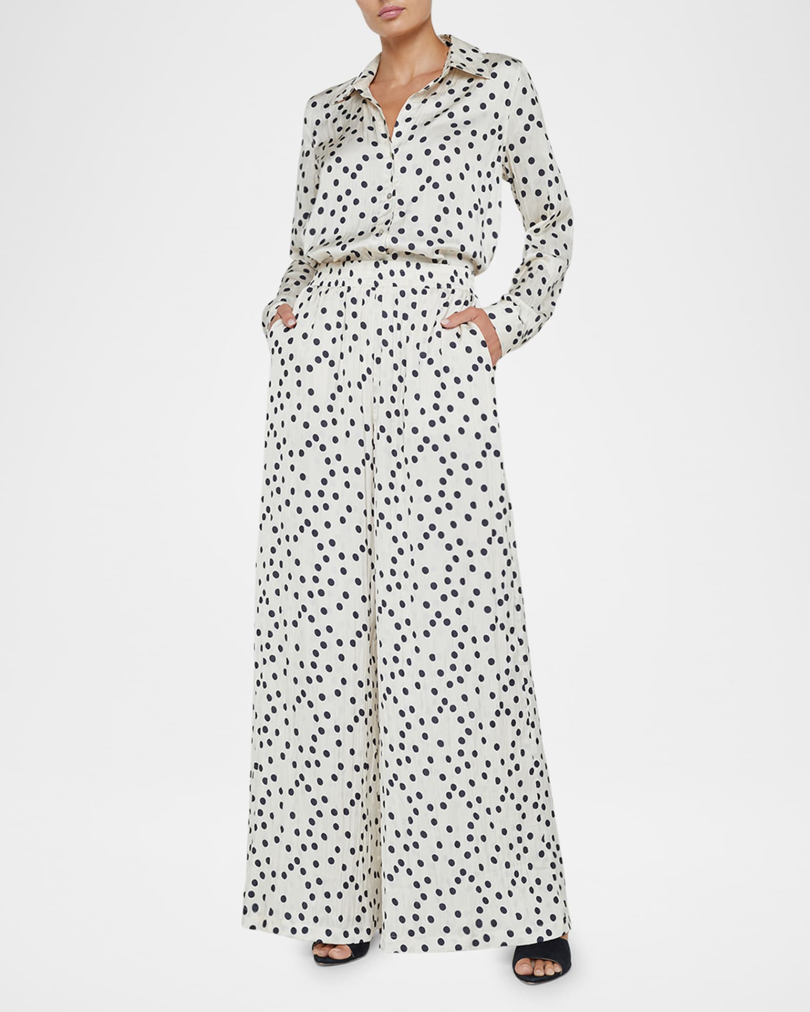 Lillian Polka-Dot Wide-Leg Pants 1
