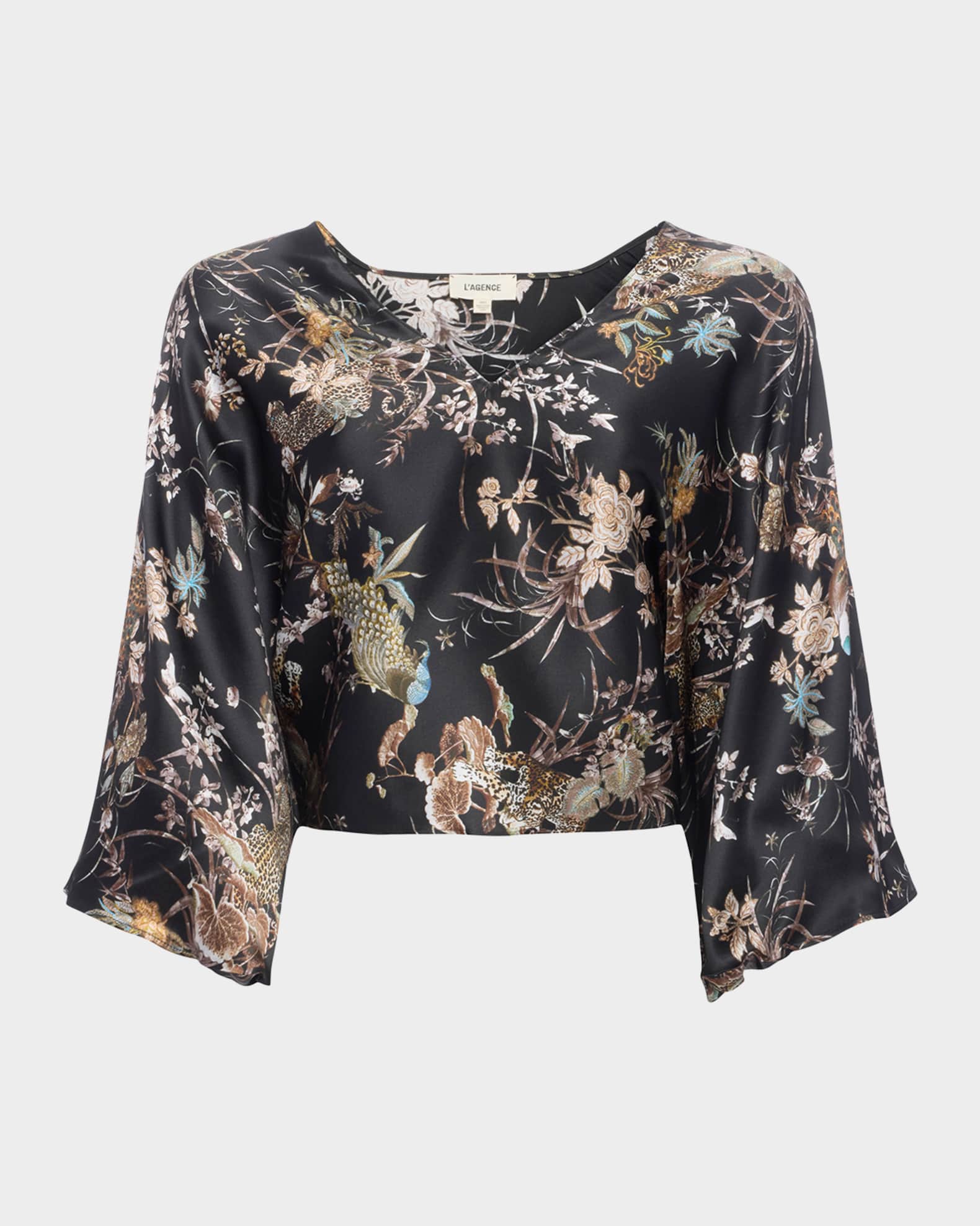 Tapestry Jungle Parma Kimono-Sleeve Blouse 0