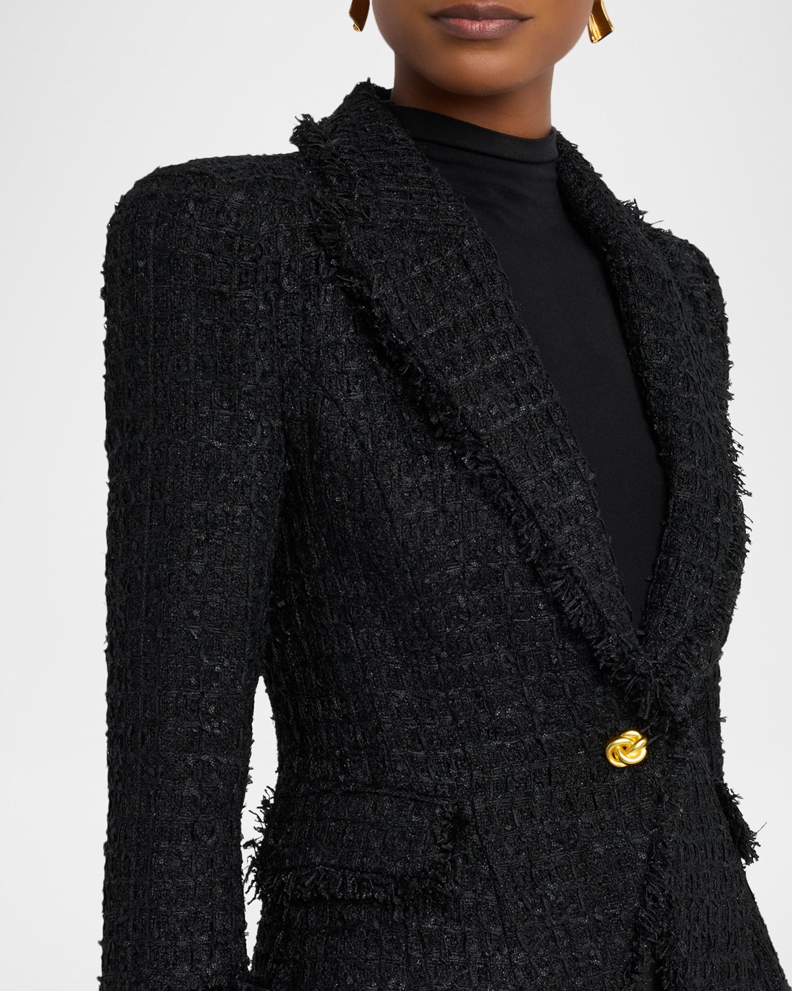 Lussuosa cravatta in tweed nero Donegal 5060617461330
