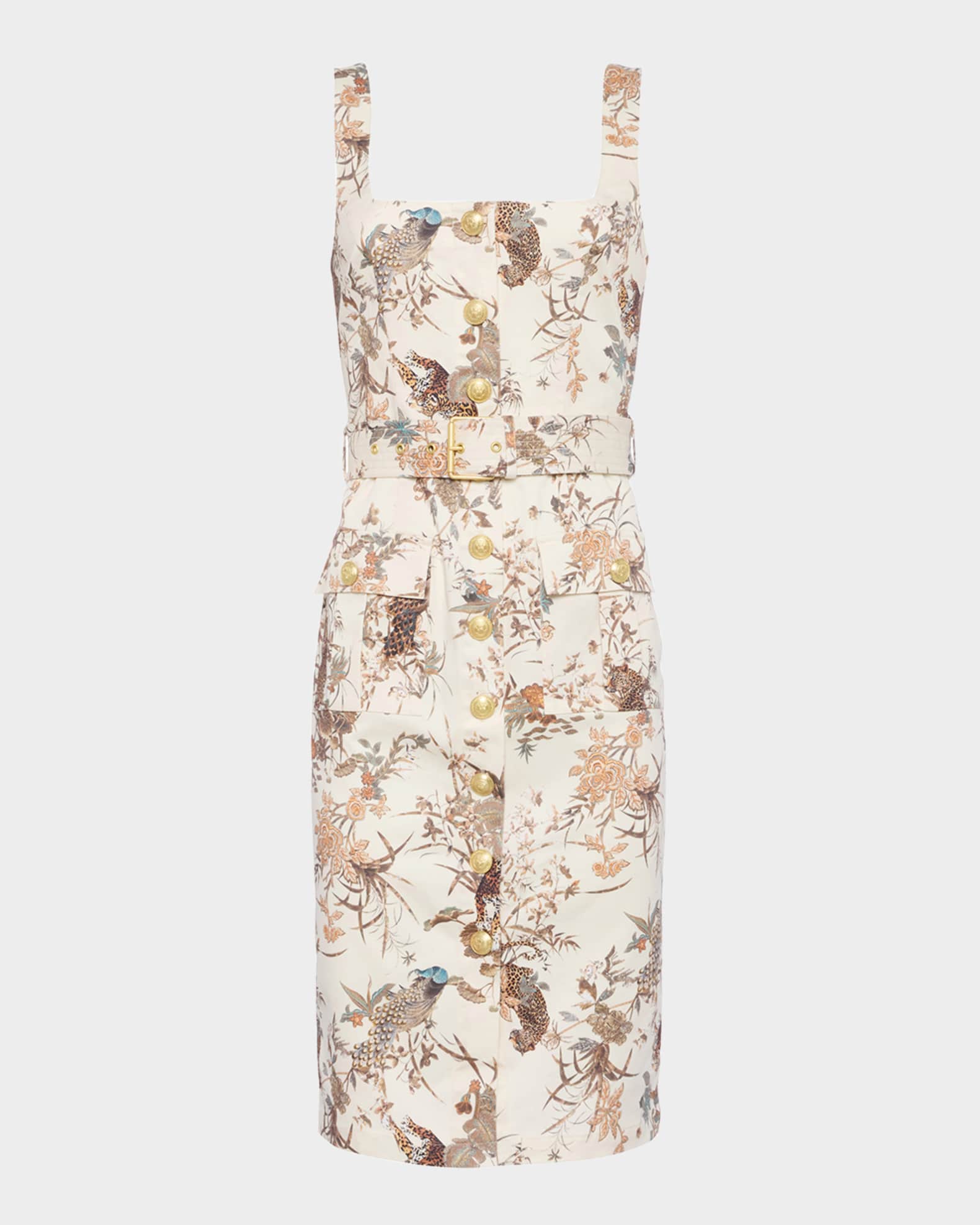 Tapestry Jungle Idy Button-Front Tank Dress 0