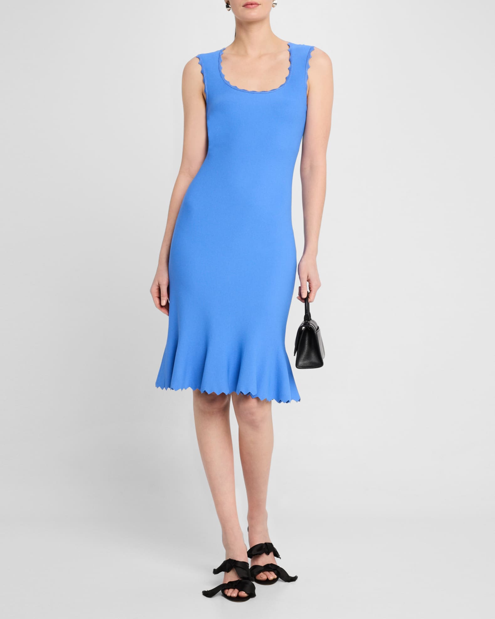 Sleeveless Scalloped Stretch Milano Dress 1