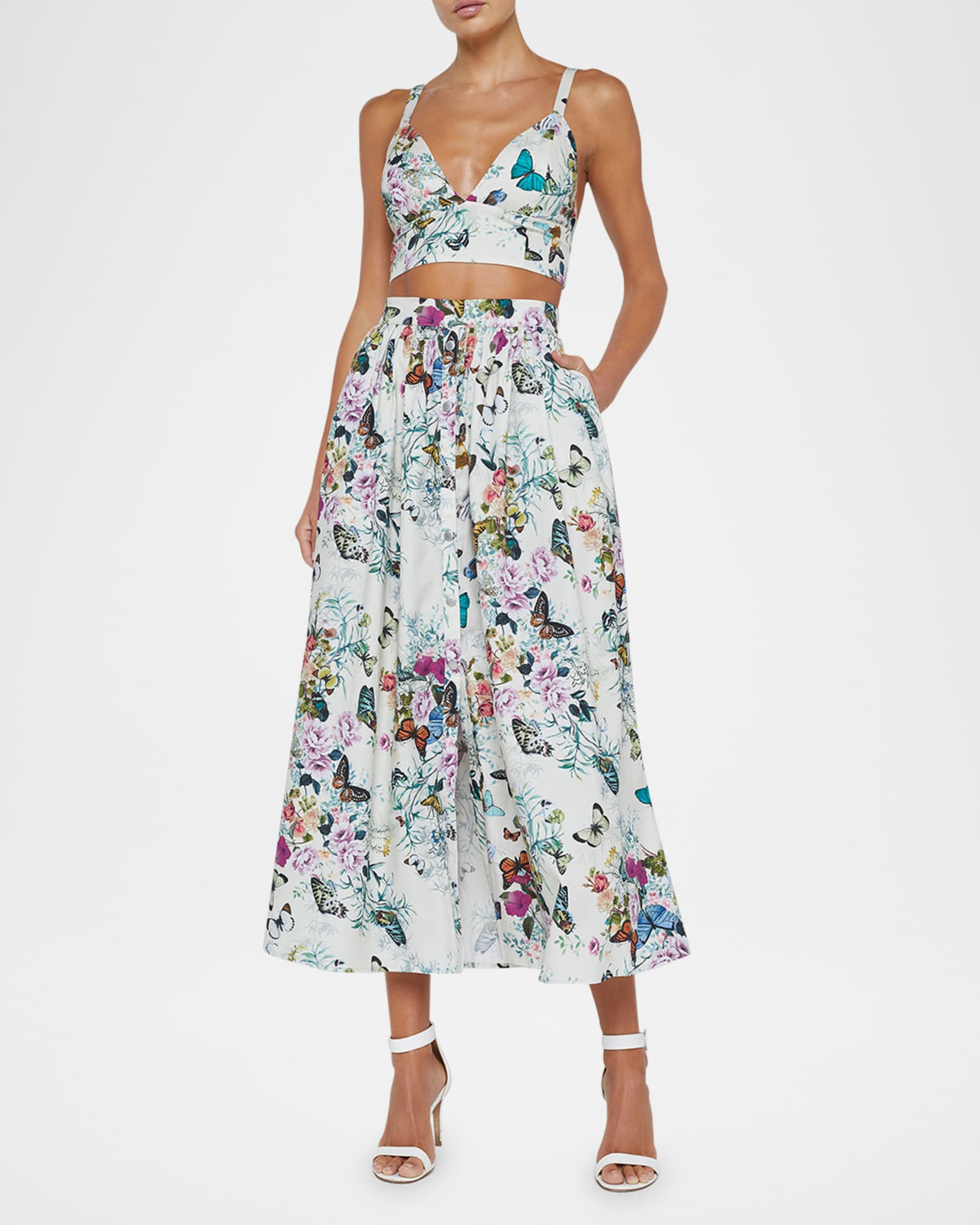 Seina Front Placket Midi Skirt 1