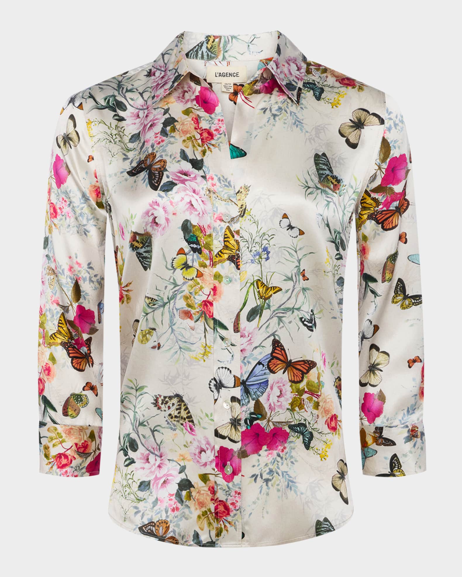 Dani Silk Button-Front Blouse 0