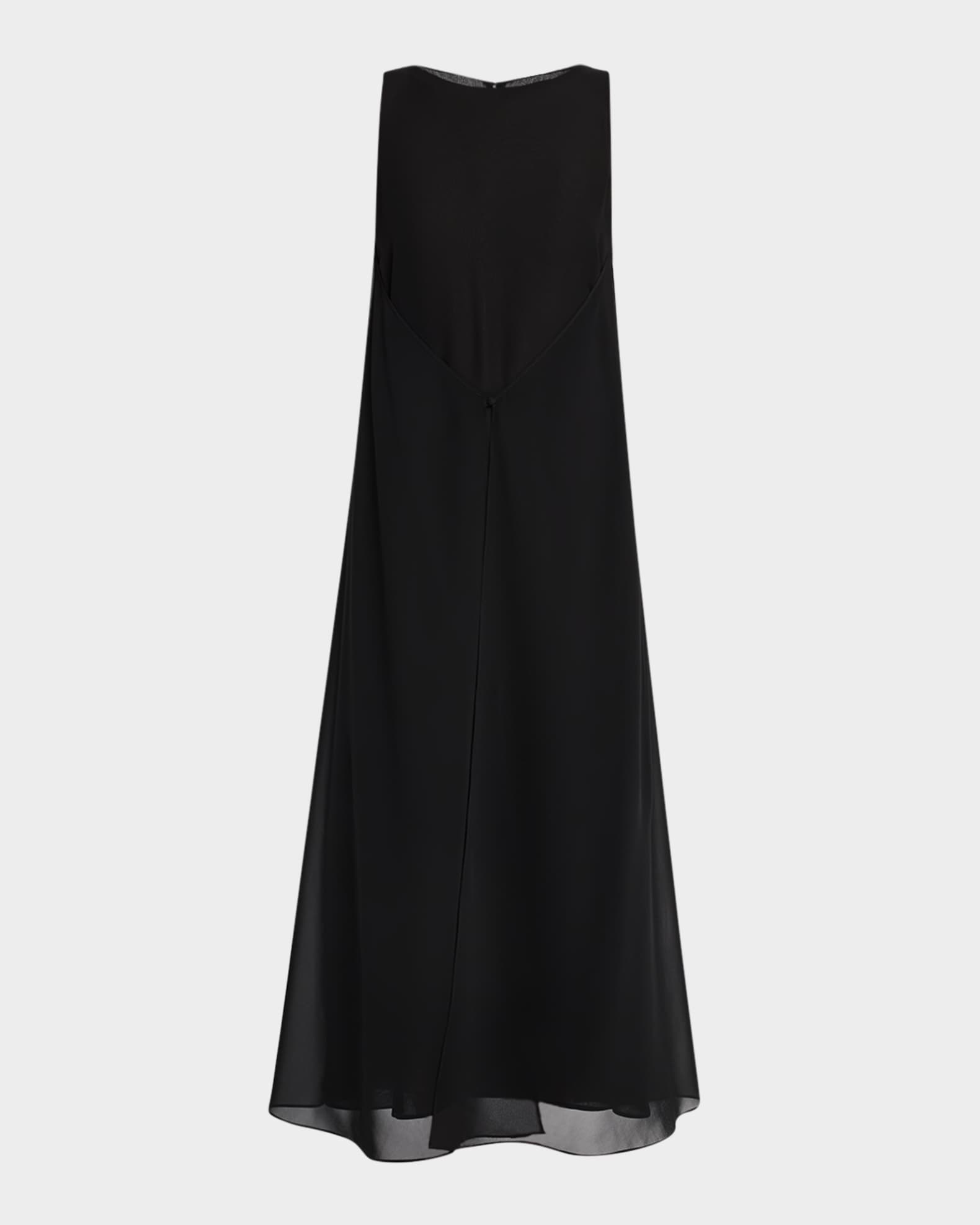Emporio Armani Sleeveless Techno Georgette Maxi Dress
