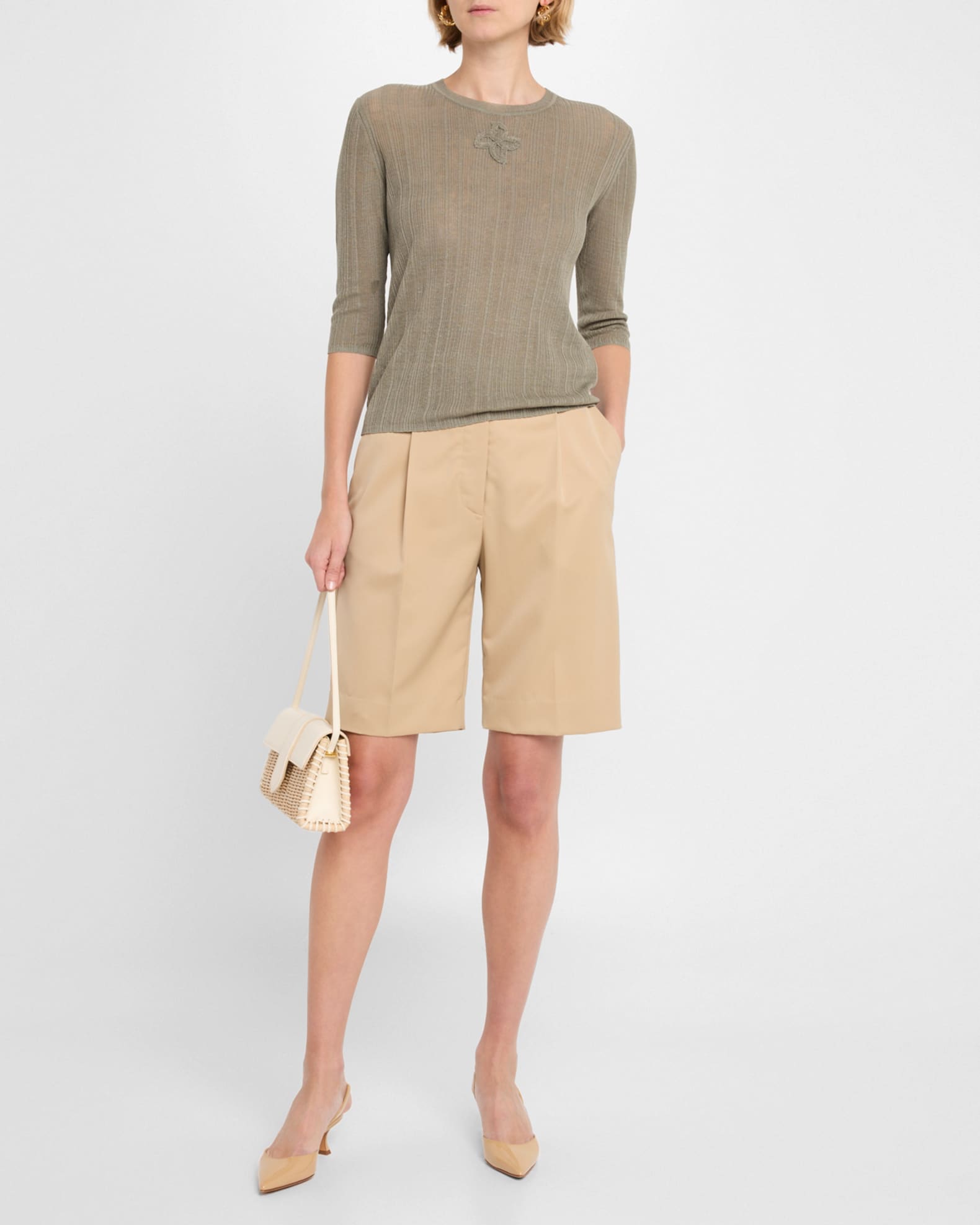 Summer Ease Sheer Ribbed Crewneck Pullover 1