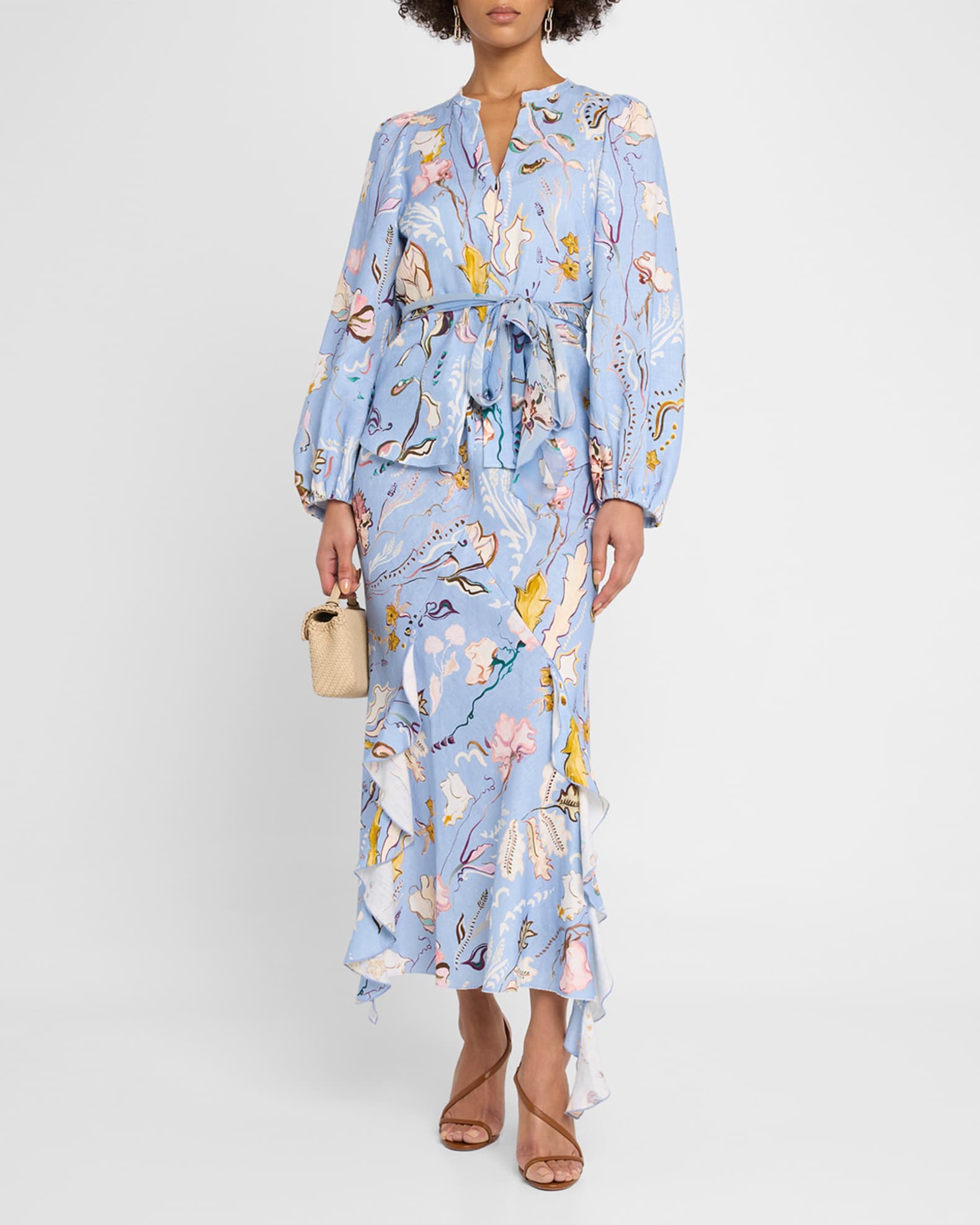 Floral Power Floral-Print Linen Blouse 1