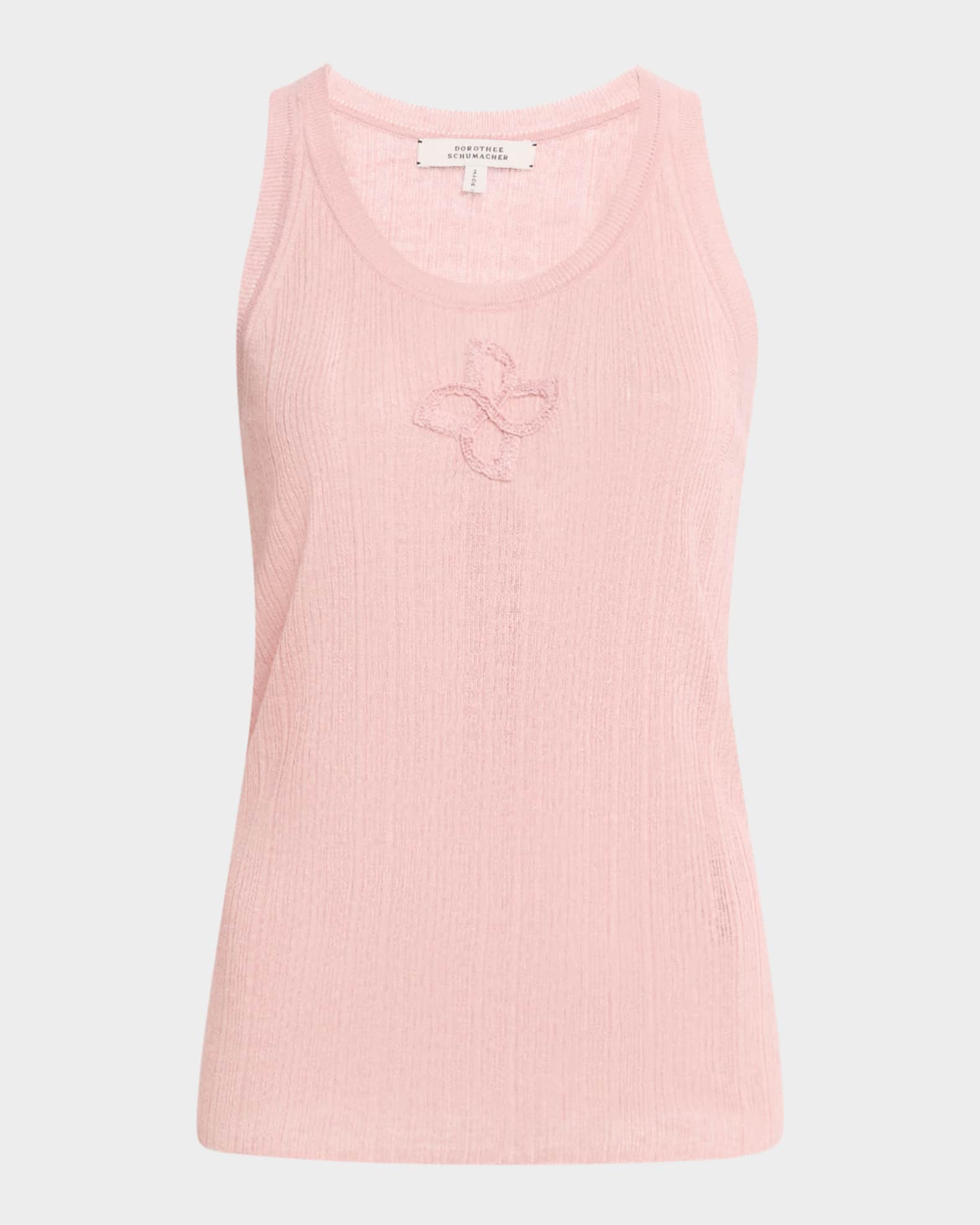 Summer Ease Sheer Ribbed Tank Top 0