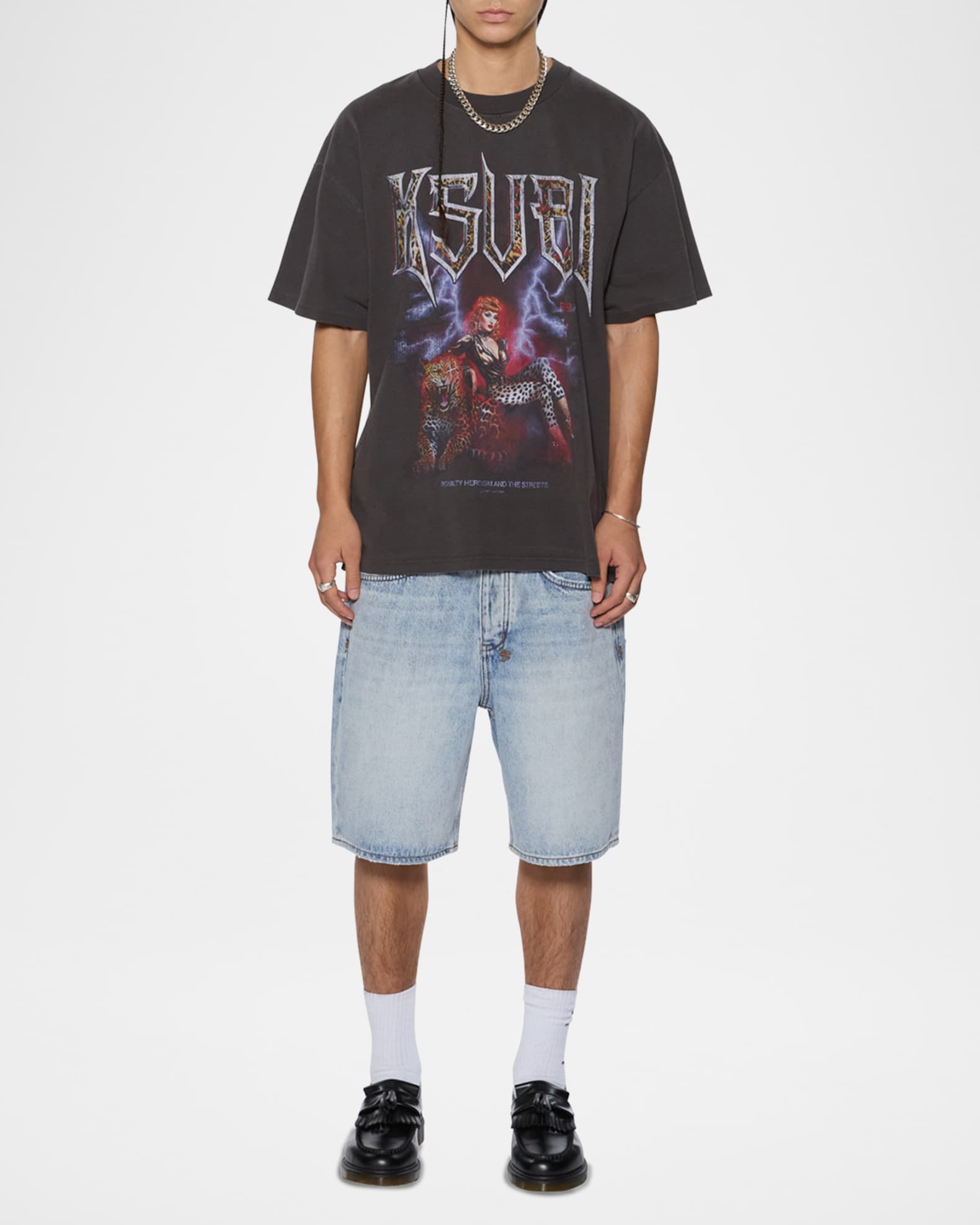 セレブにも人気 KSUBI Kingdom Ekcess ロゴ Tシャツ 半袖 Ksubi Men's Kingdom Ekcess Faded T-Shirt | Neiman Marcus