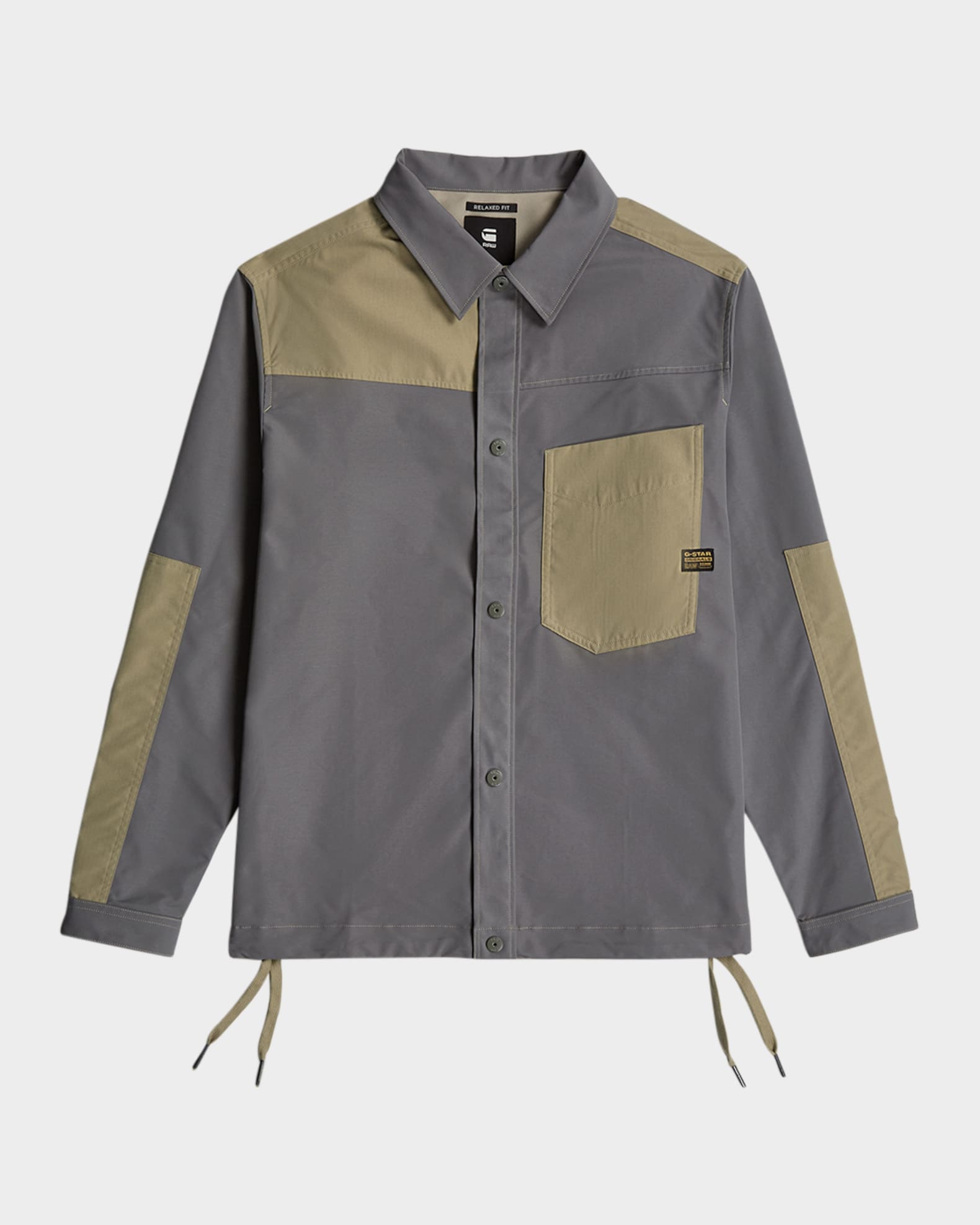 Men's Bicolor Paneled Button-Down Shirt 0
