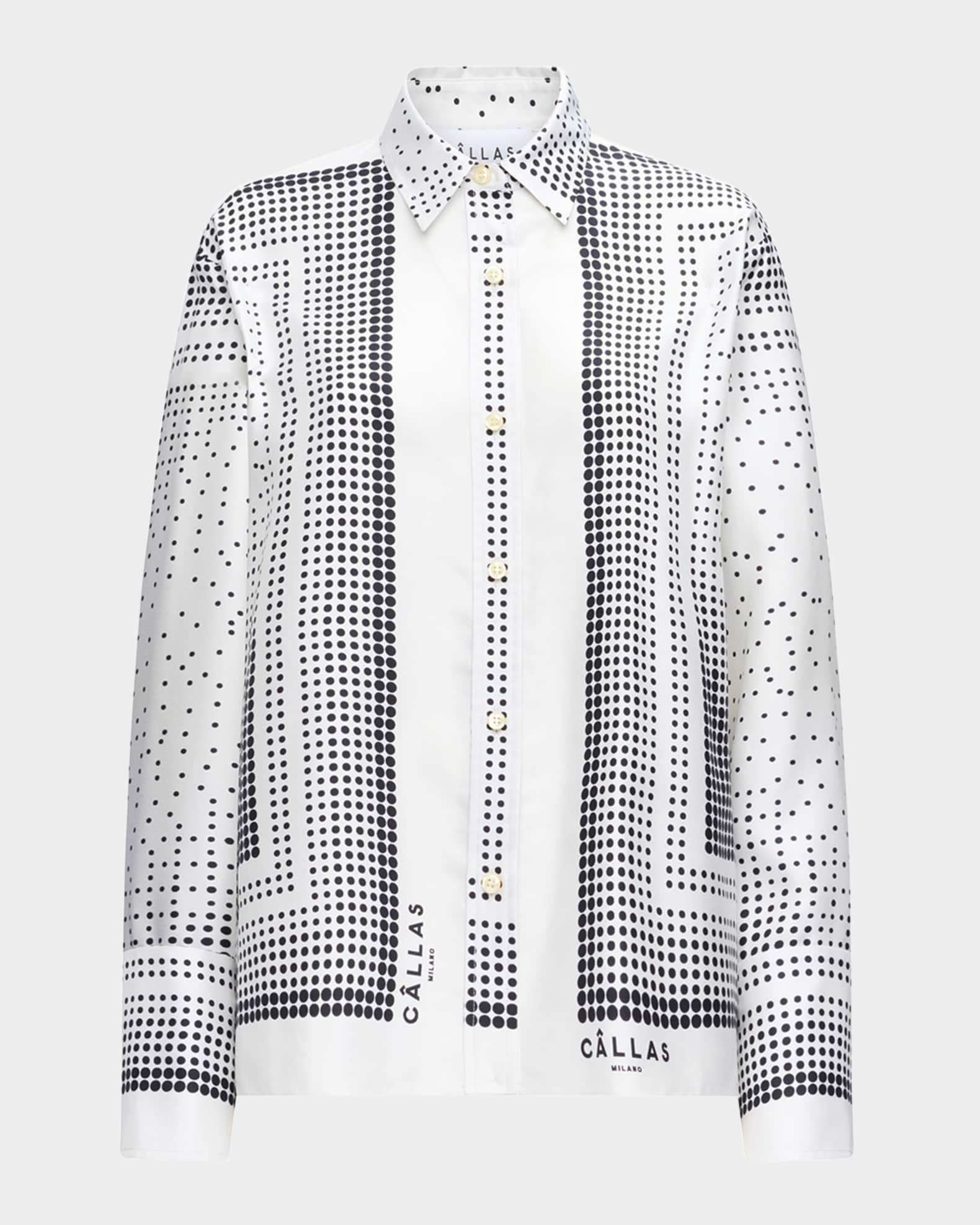 Paulina Dotted Silk Shirt 0