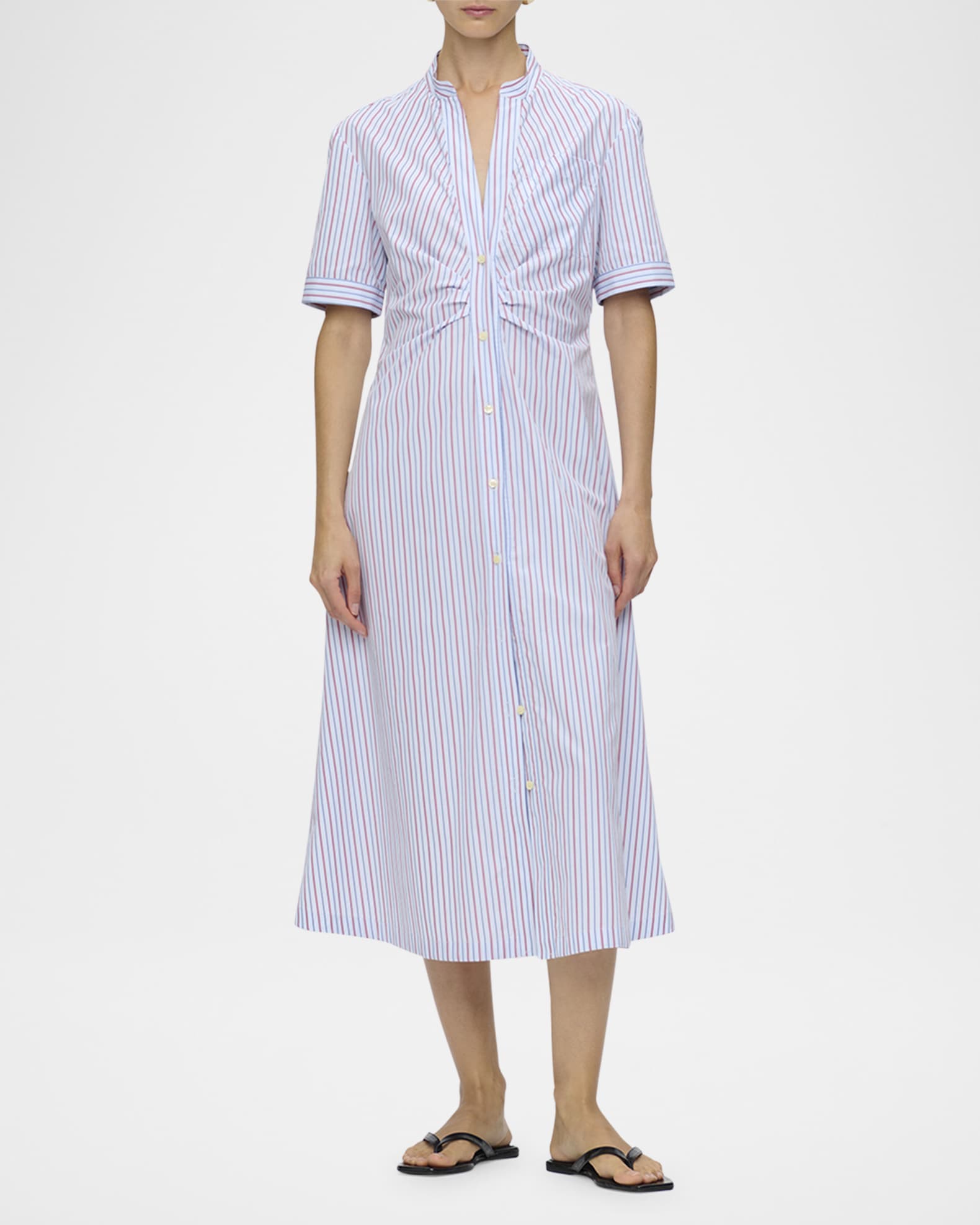Noor Striped Short-Sleeve Shirtdress 1