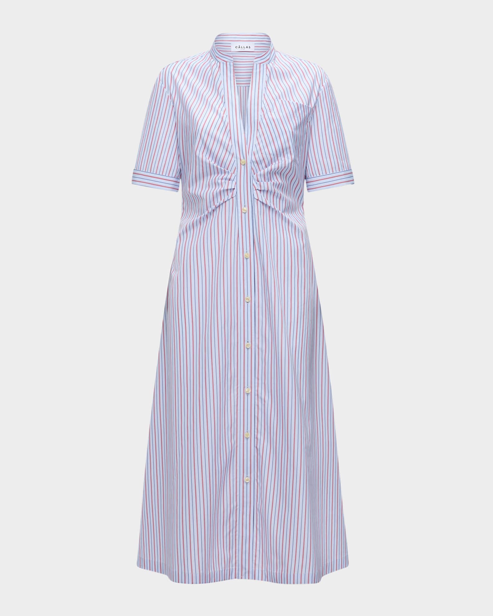 Noor Striped Short-Sleeve Shirtdress 0