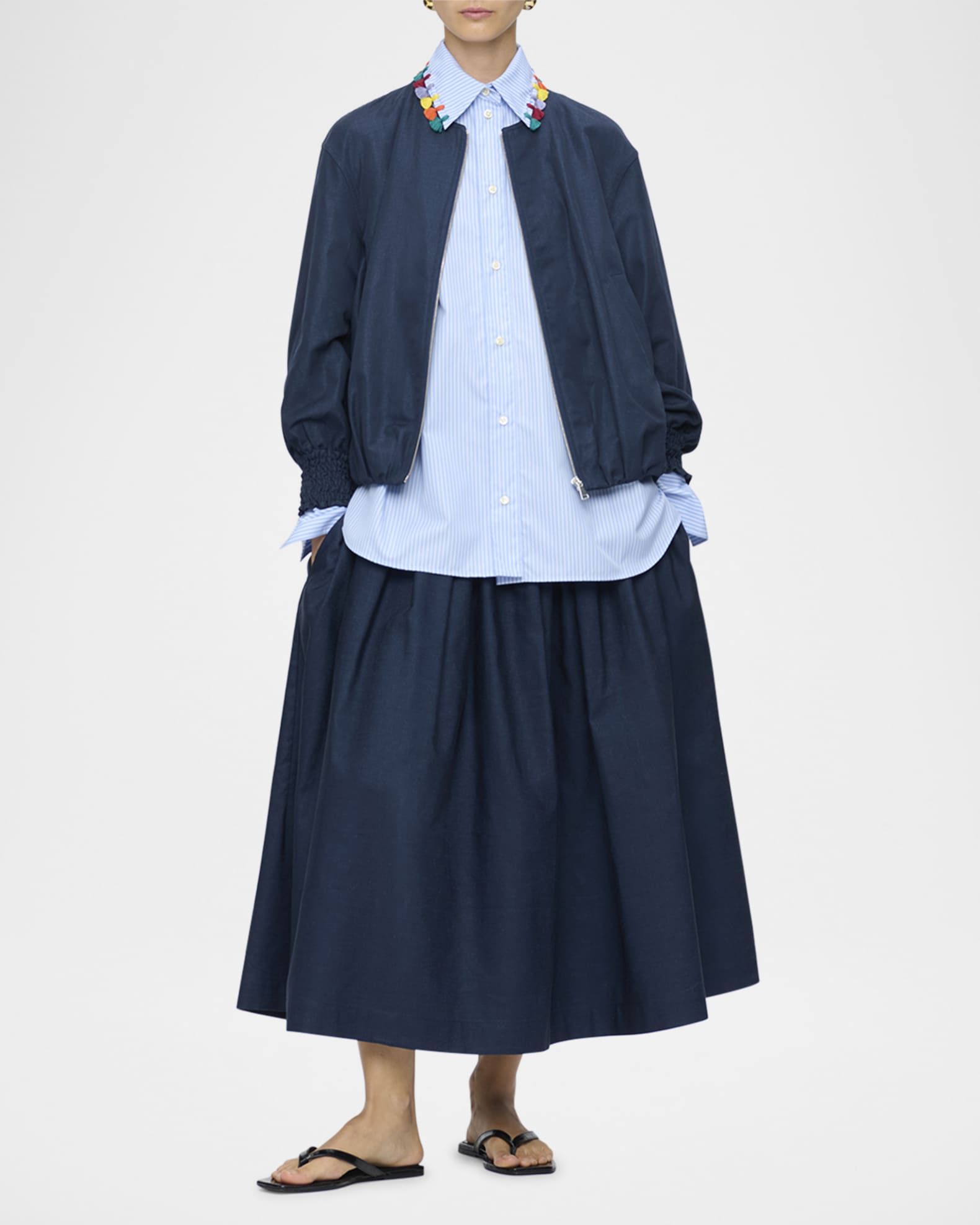 Marta Smocked Sleeve Bomber Jacket 1