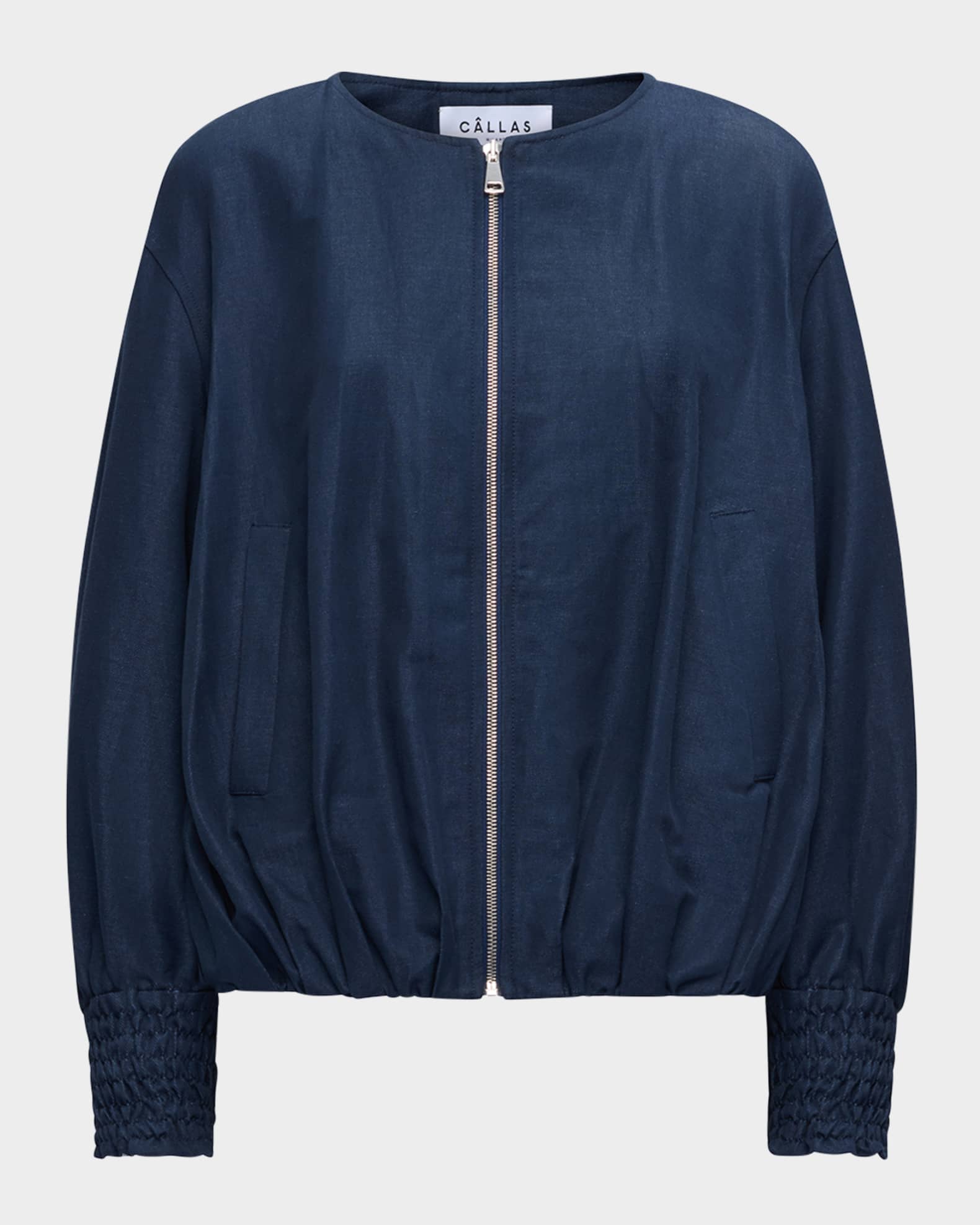 Marta Smocked Sleeve Bomber Jacket 0