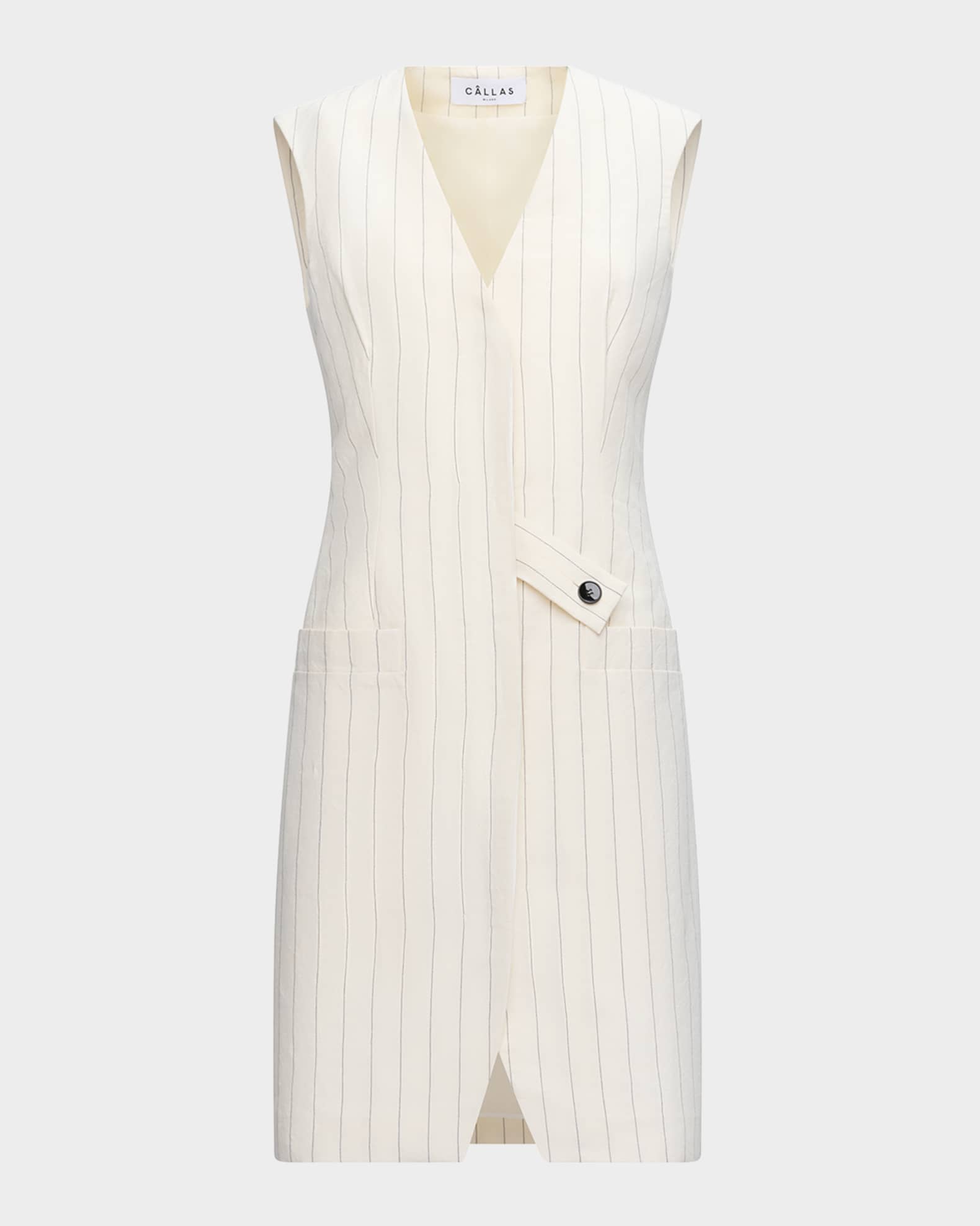 Jamily Pinstriped Vest Dress  0