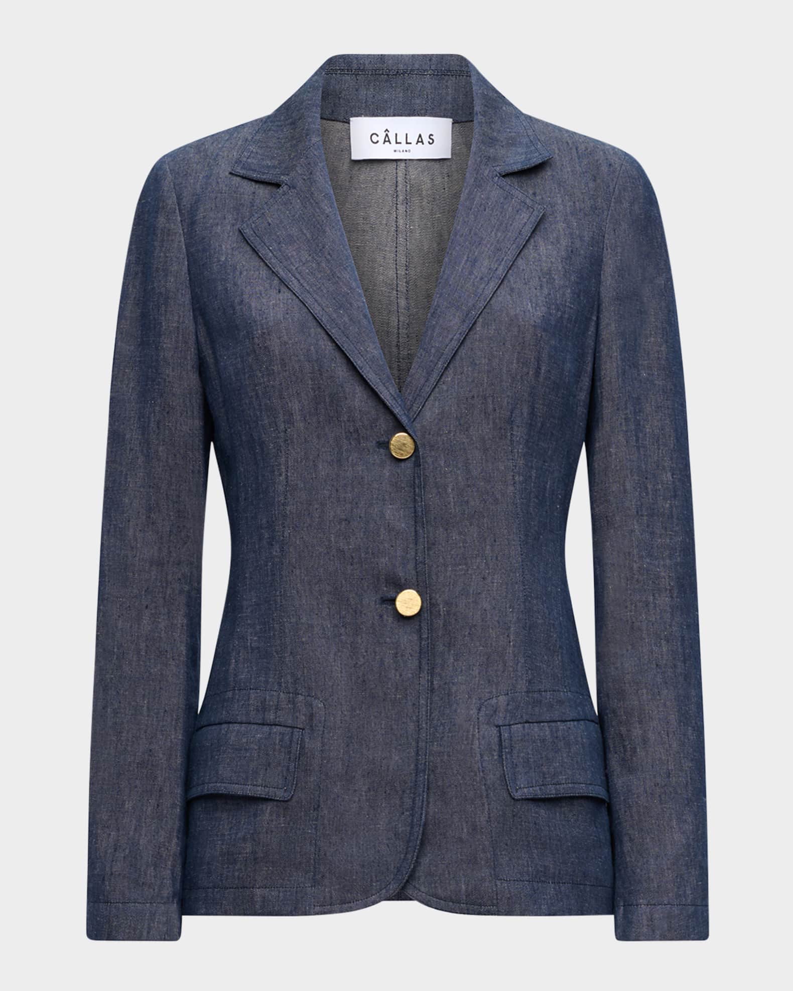 Marcel Single-Breasted Denim Blazer  0