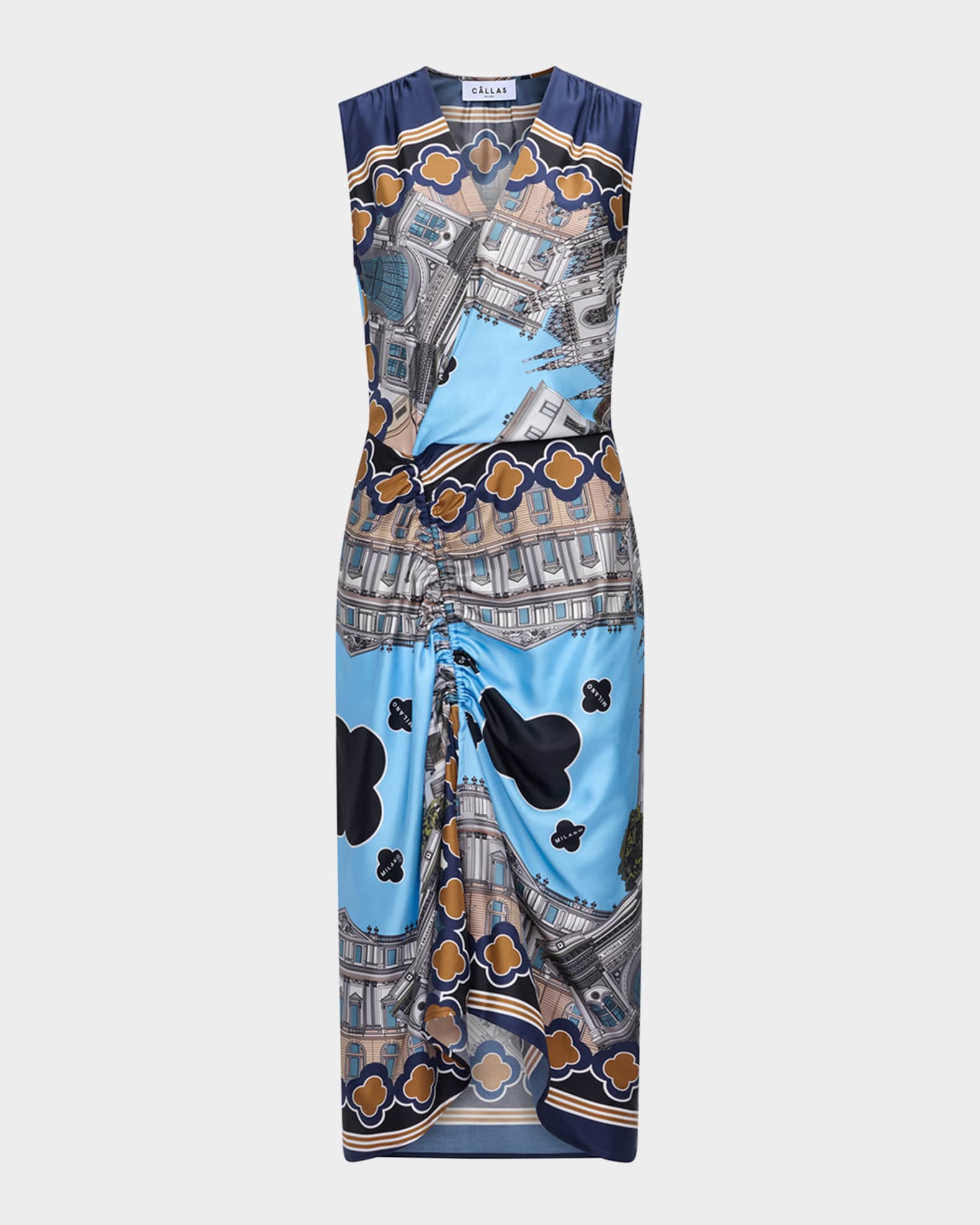 Agnes Milano-Print Silk Wrap Dress  0