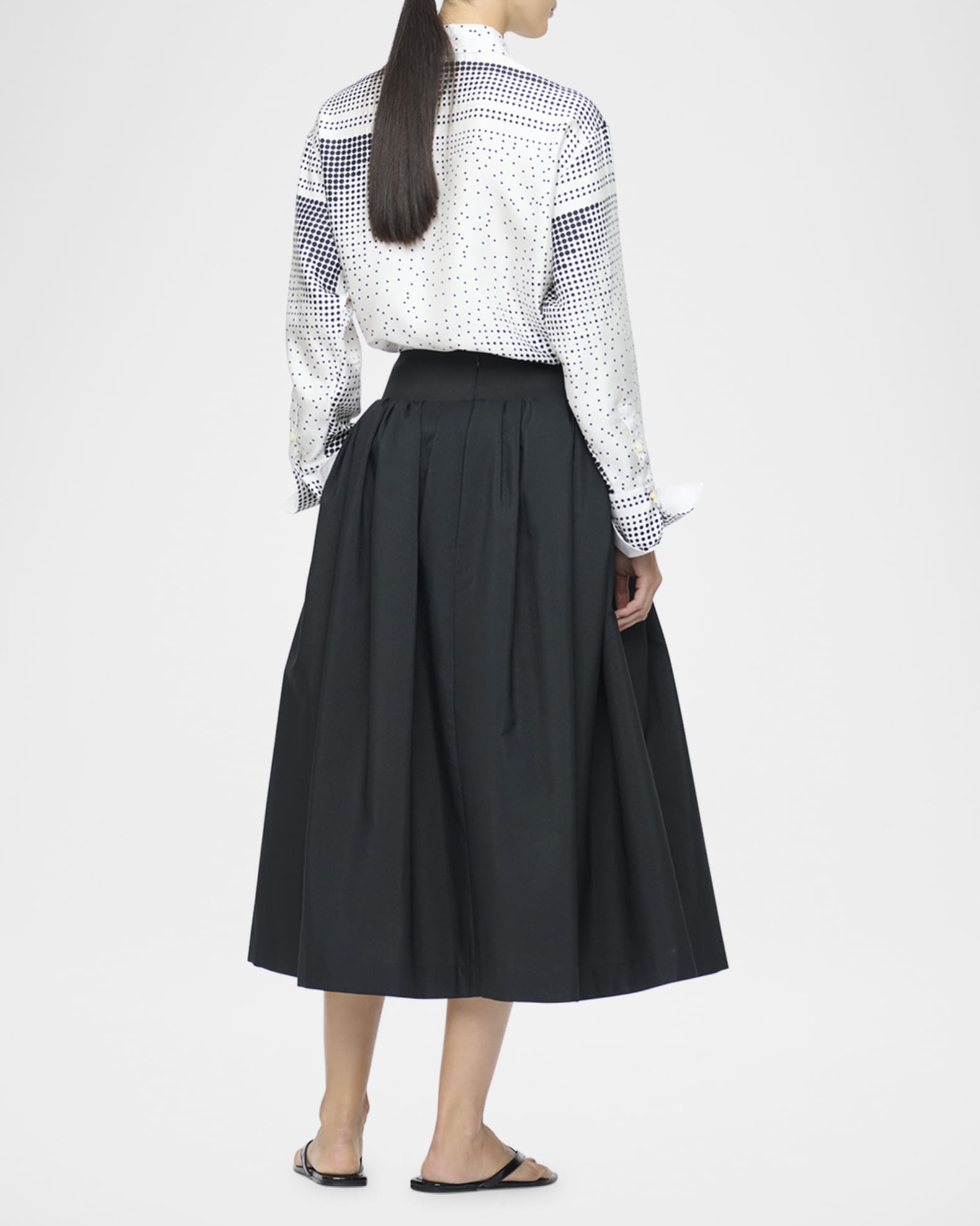 Penelope Pleated A-Line Midi Skirt 1