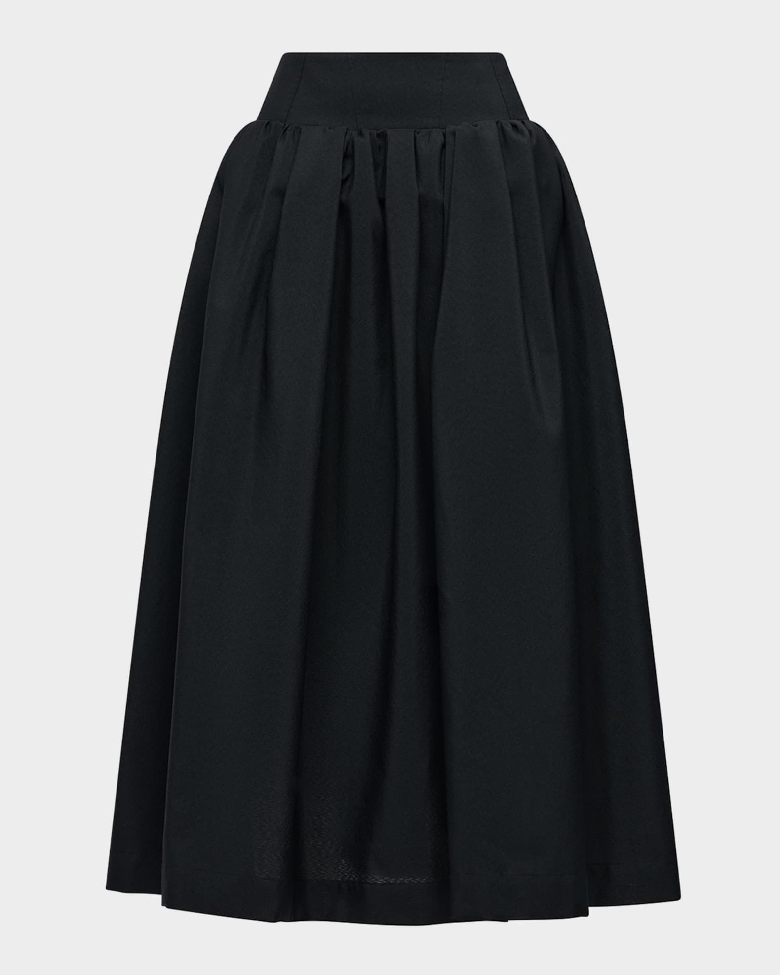 Penelope Pleated A-Line Midi Skirt 0