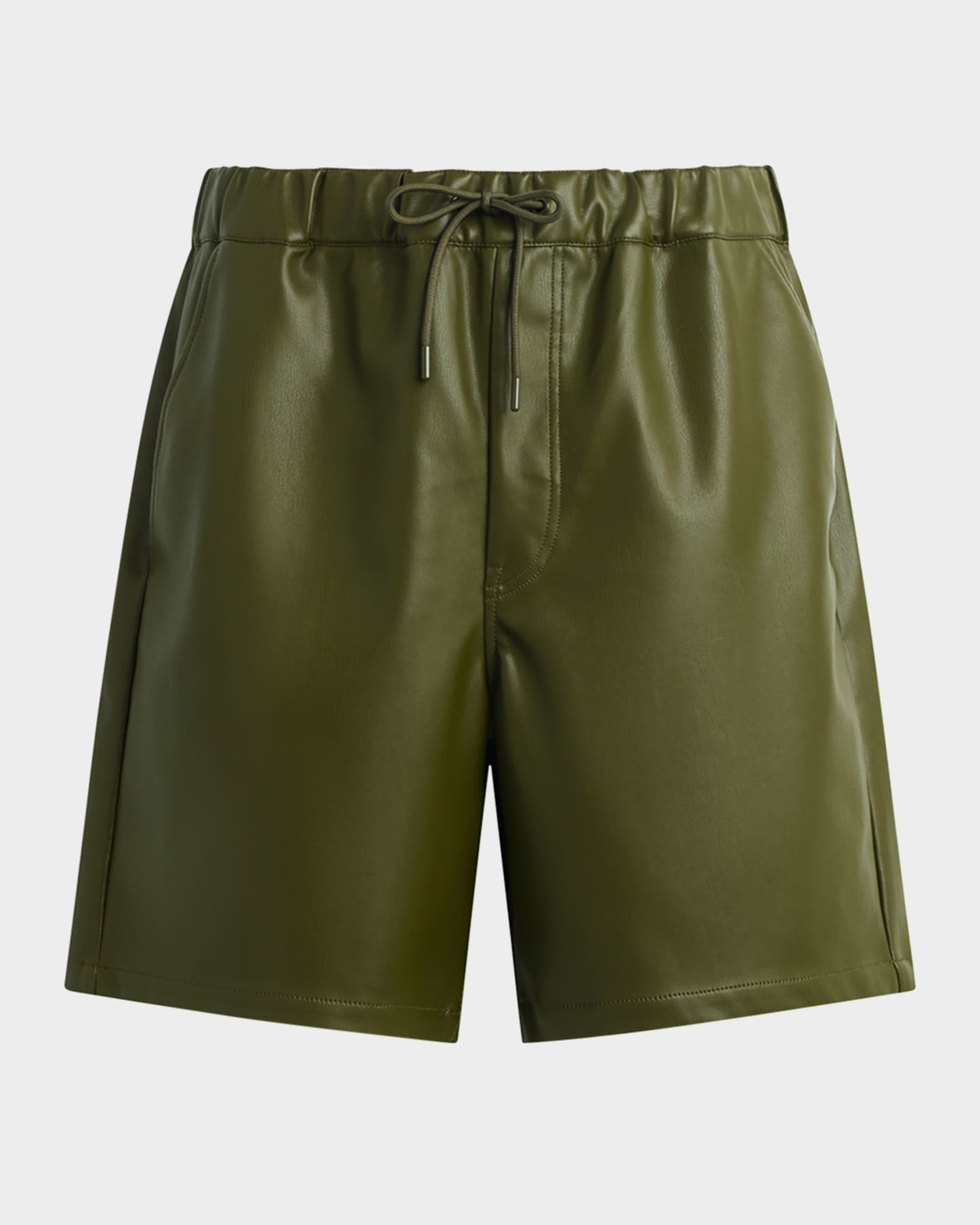 Men's Vegan Leather Drawstring Shorts 0
