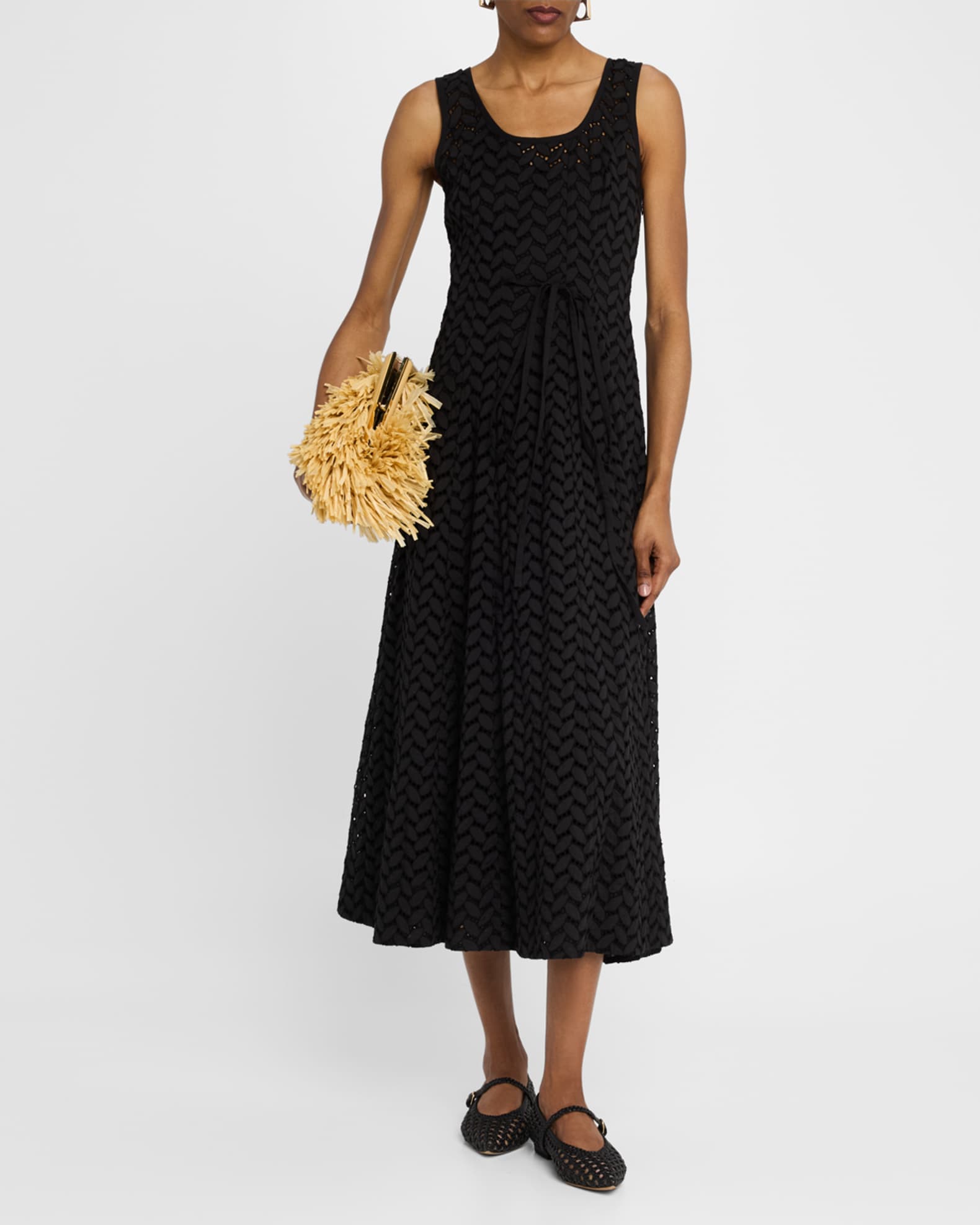 Olea Eyelet-Embroidered Cotton Midi Dress 1