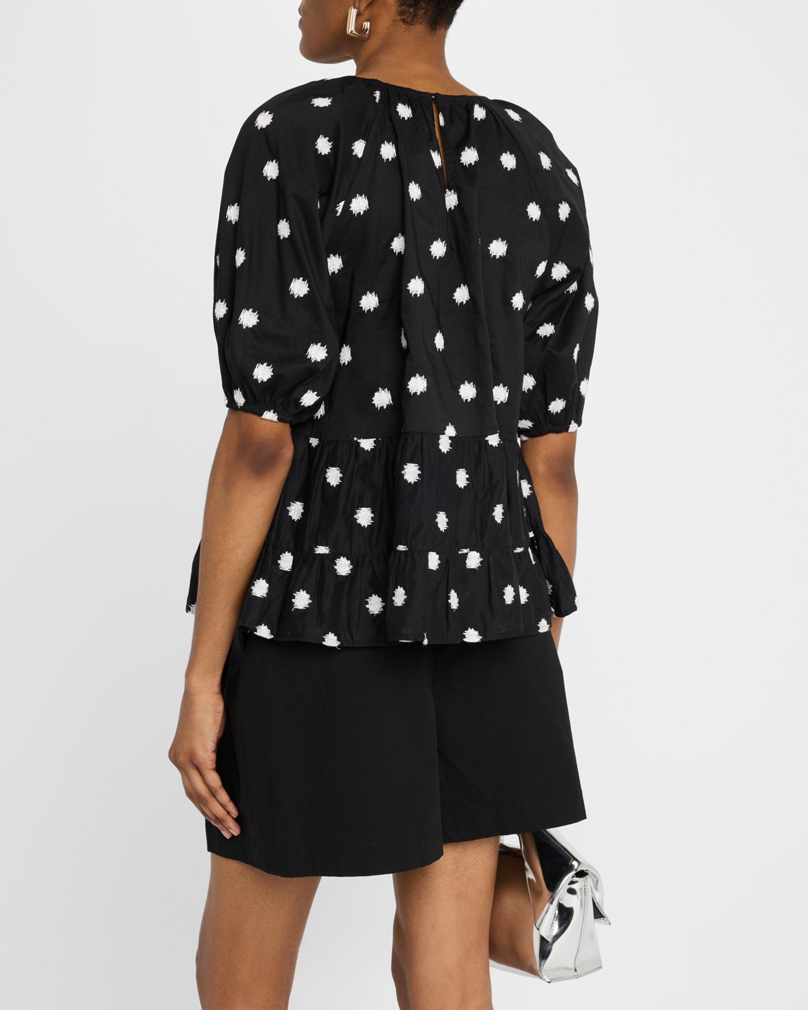 Merlette Bow Embroidered Cotton Blouse | Neiman Marcus