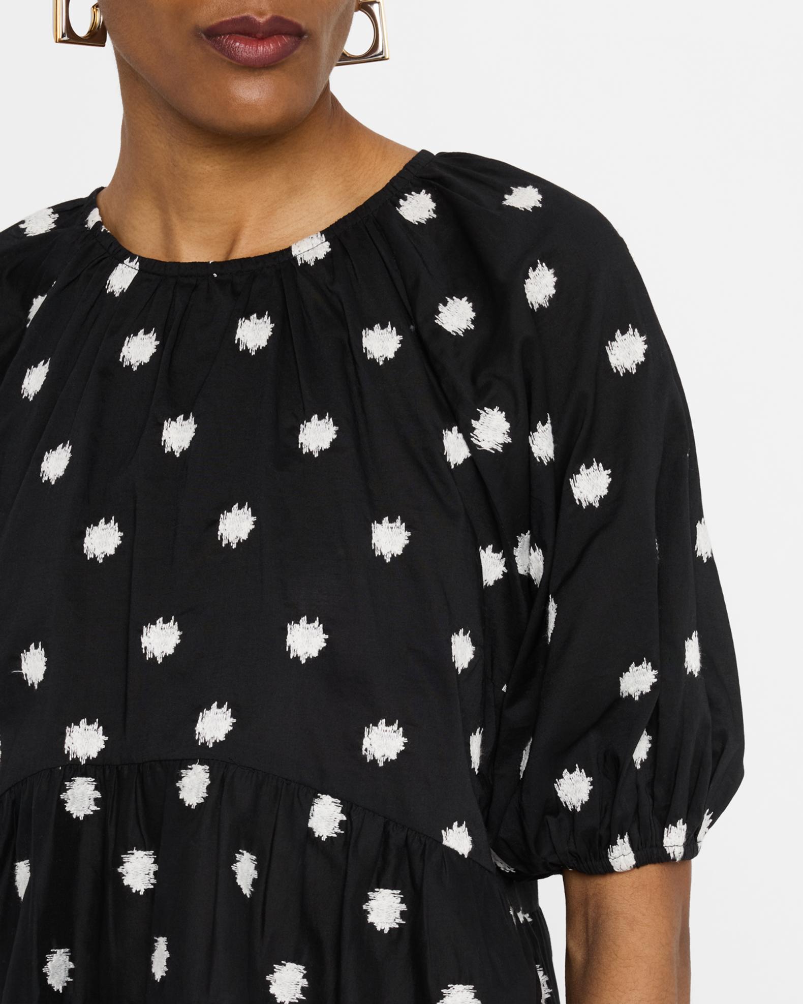 Merlette Bow Embroidered Cotton Blouse | Neiman Marcus