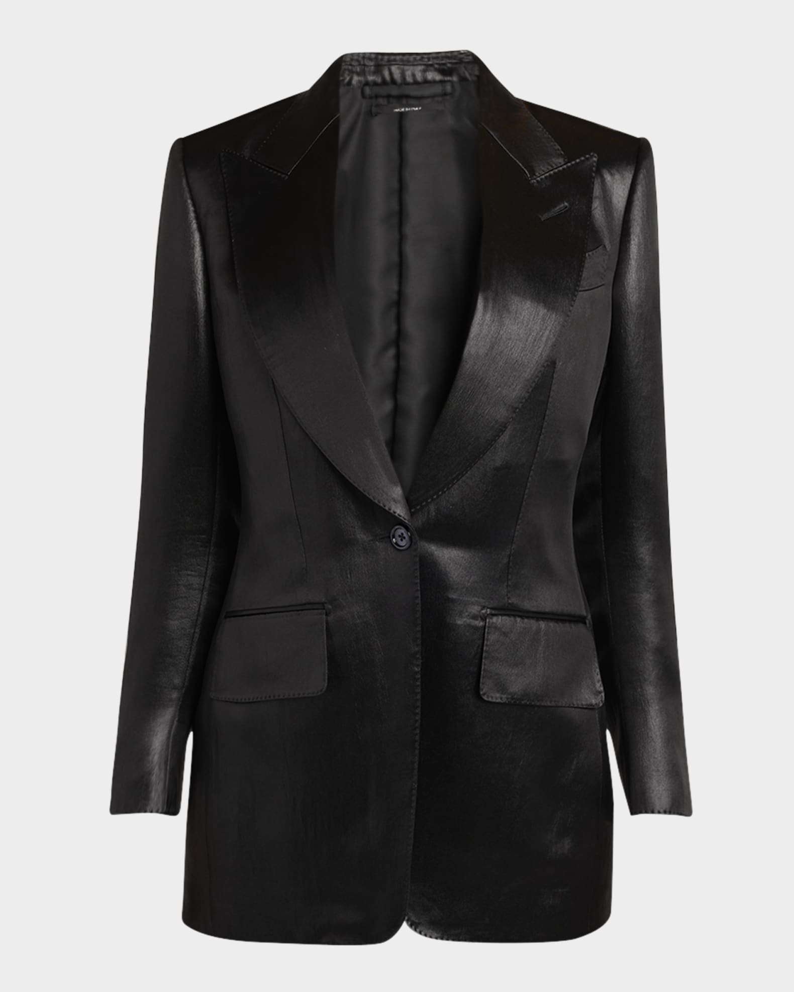 TOM FORD Liquid Satin Single-Breasted Blazer Jacket | Neiman