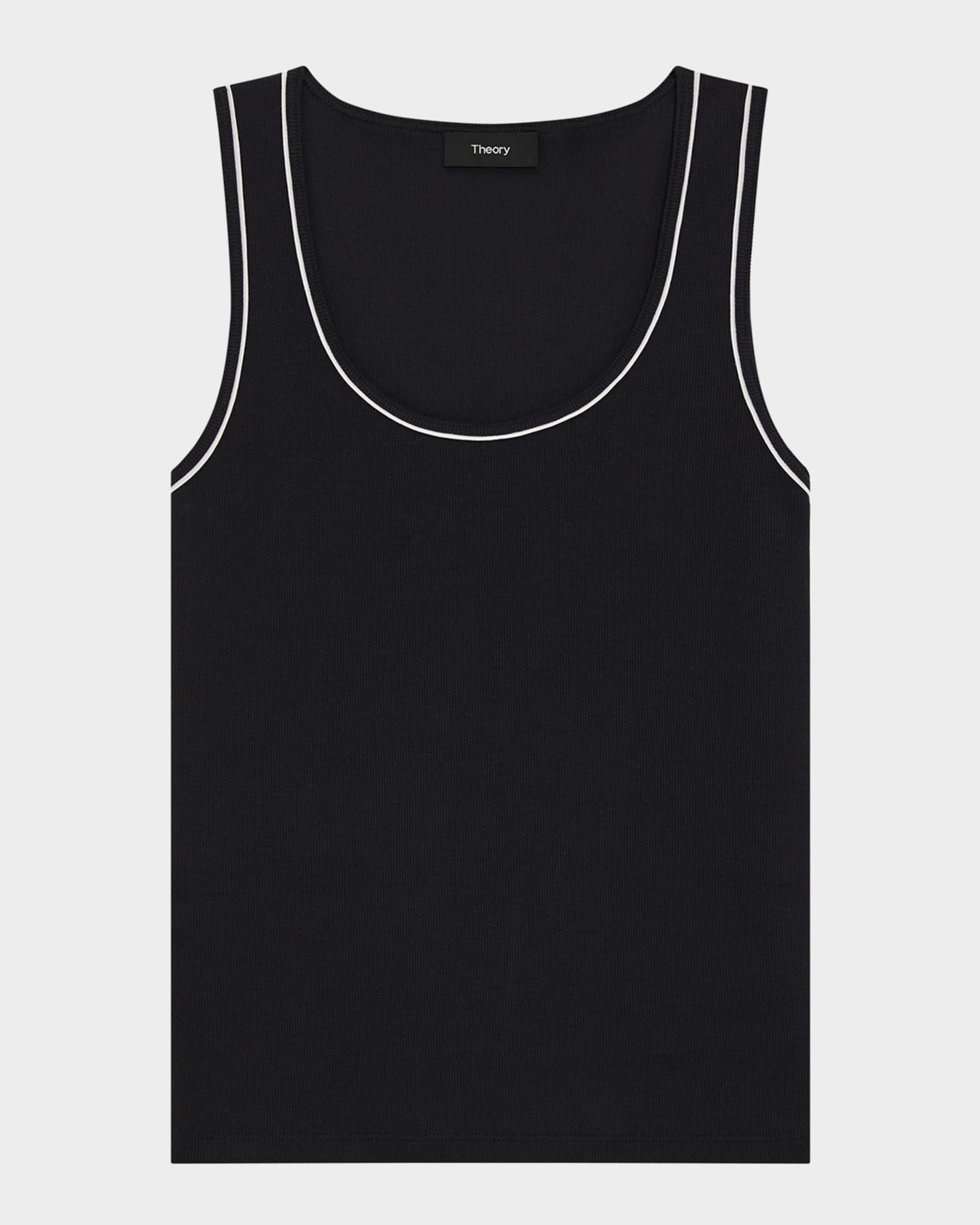 今年の新作から定番まで！ Theory Ribbed Scoop-Neck Tank Top | Neiman Marcus カットソー(半袖+袖なし)