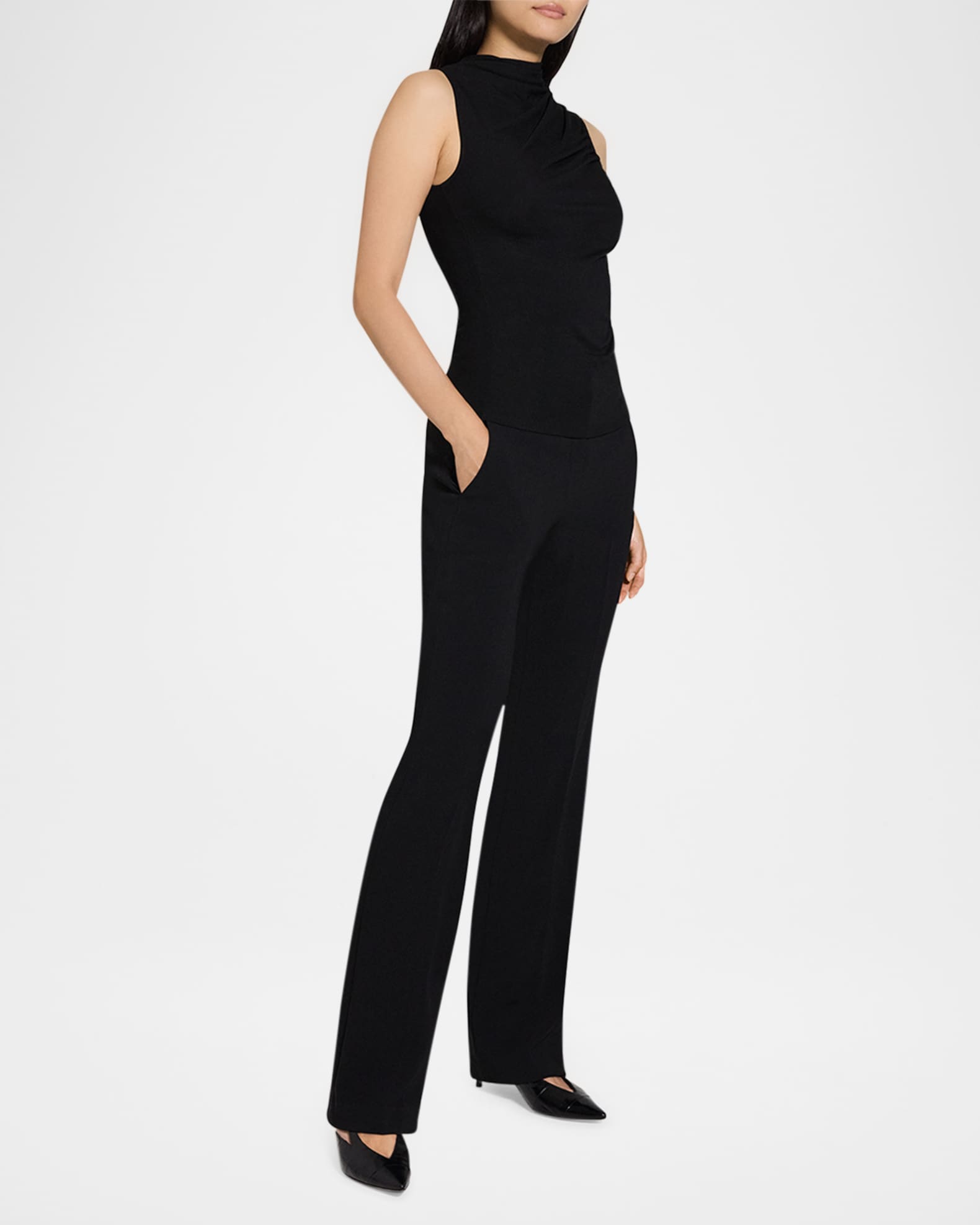 Subtle Draped Mock-Neck Top 1