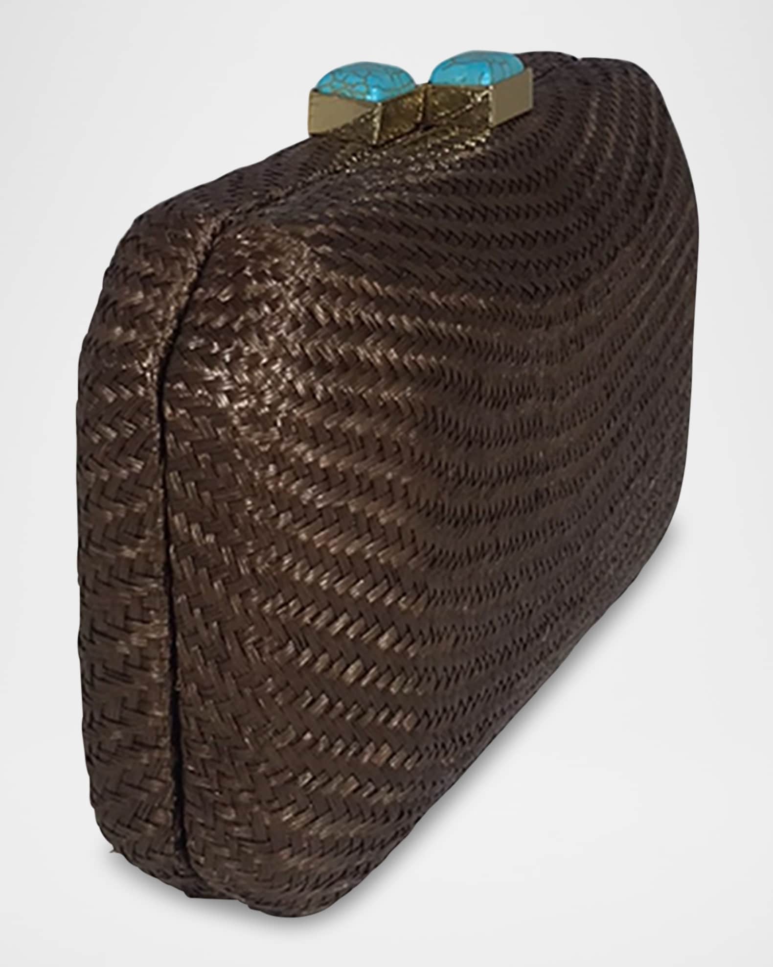 SERPUI 激かわ ストロークラッチ Serpui Leticia Bun Straw Clutch Bag | Neiman Marcus